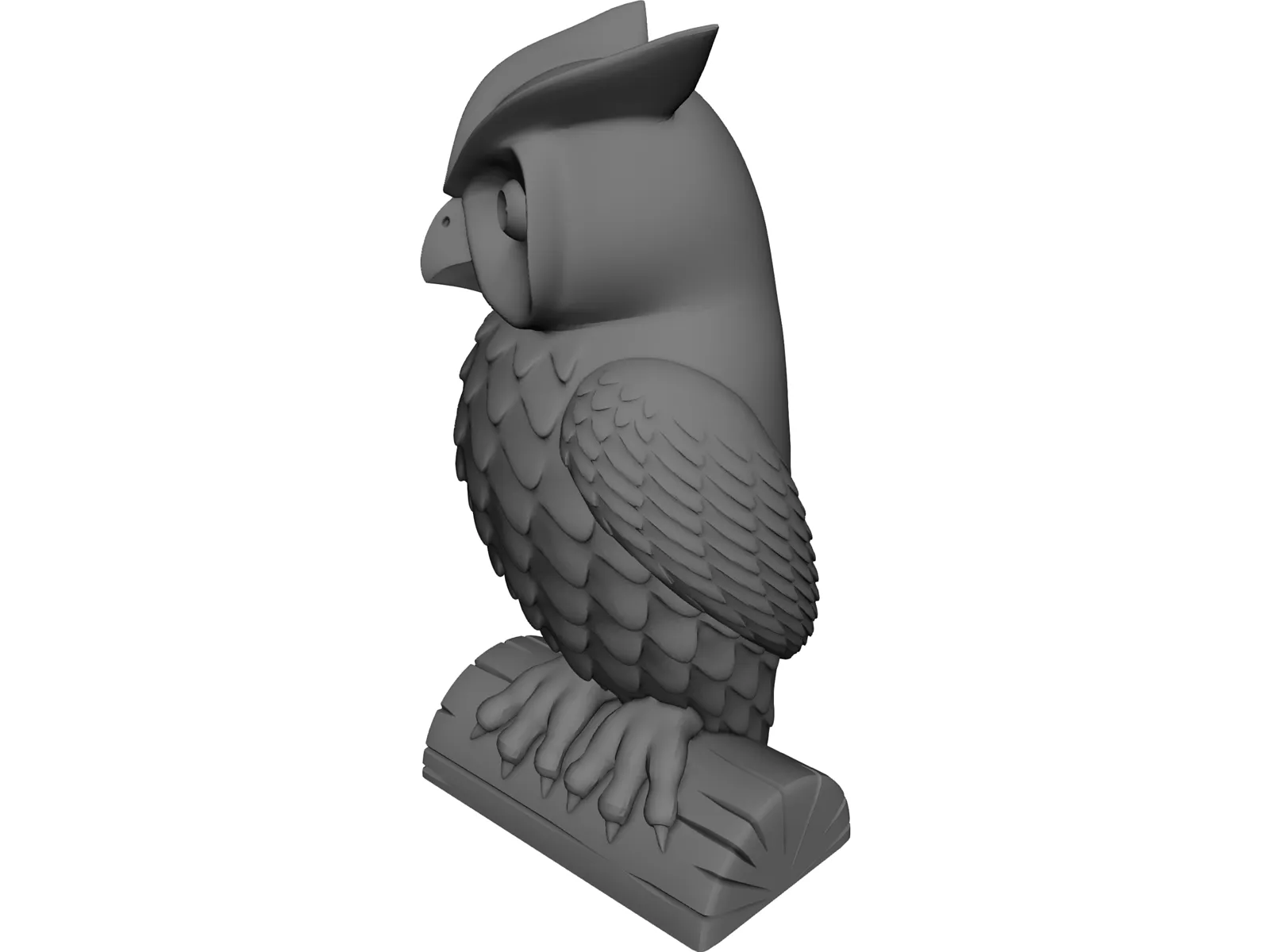 Owl Statue 3D Model main preview