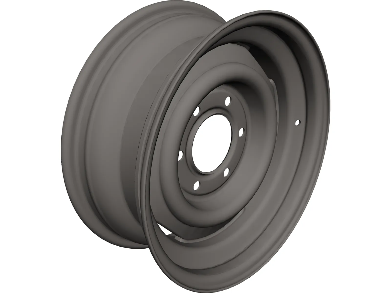 Steel Wheel 15 Inch 6 Lug 3D Model main preview