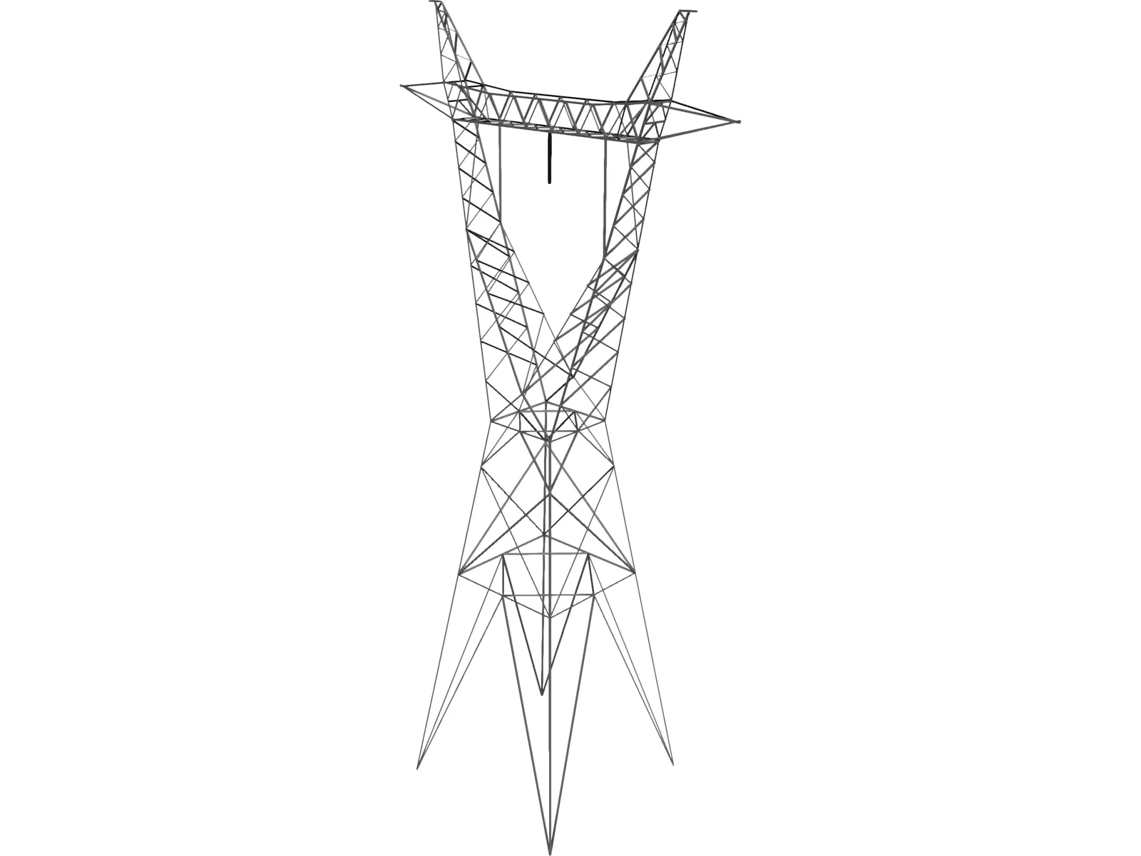 Transmission Tower 735kV 3D Model main preview