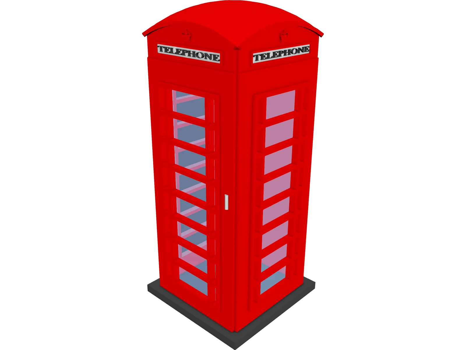 Telephone Booth 3D Model main preview