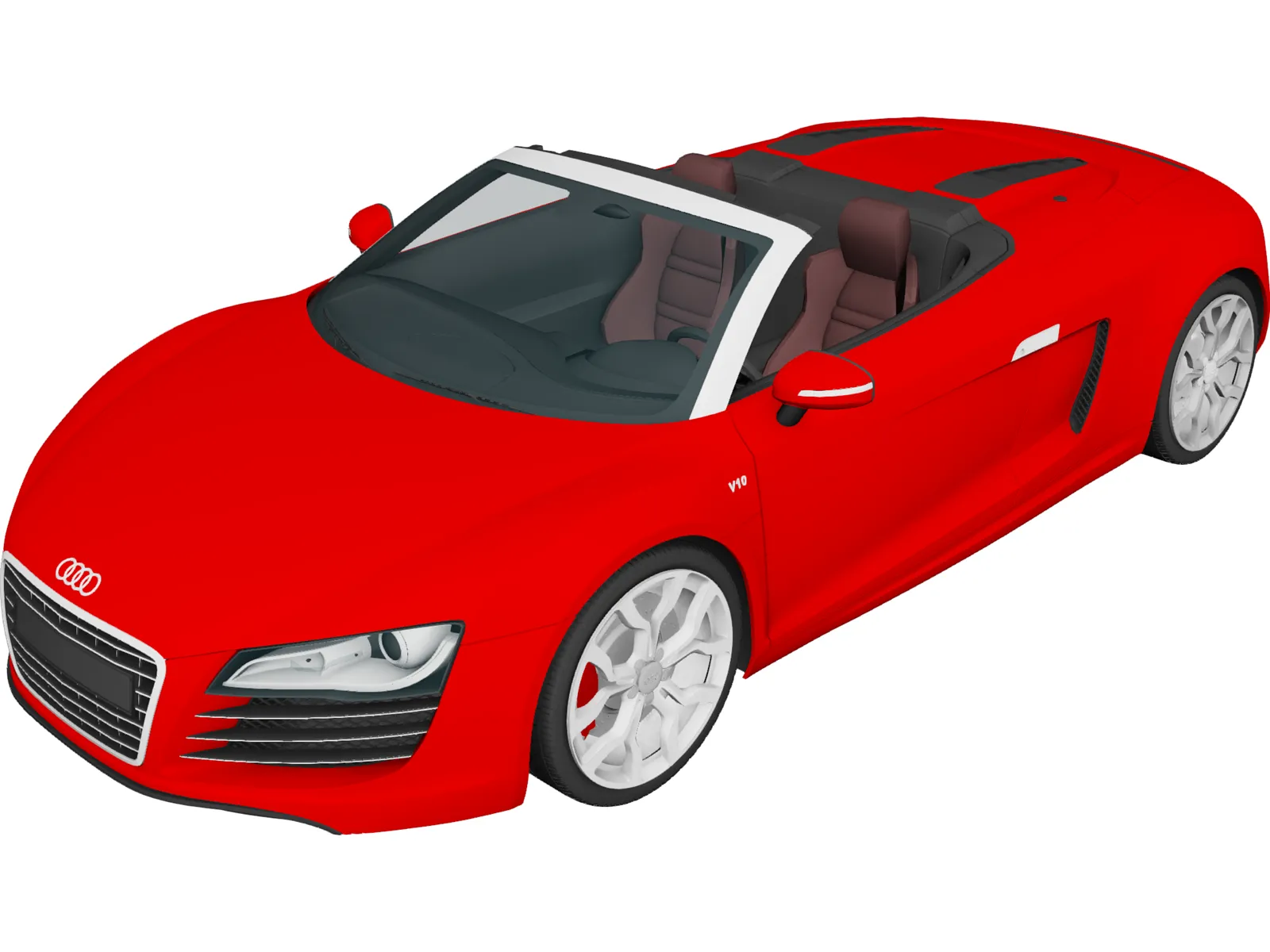 Audi R8 V10 Spyder (2012) 3D Model main preview