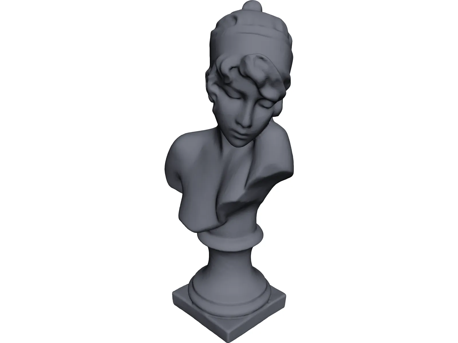 Woman Bust Torso Statue 3D Model main preview