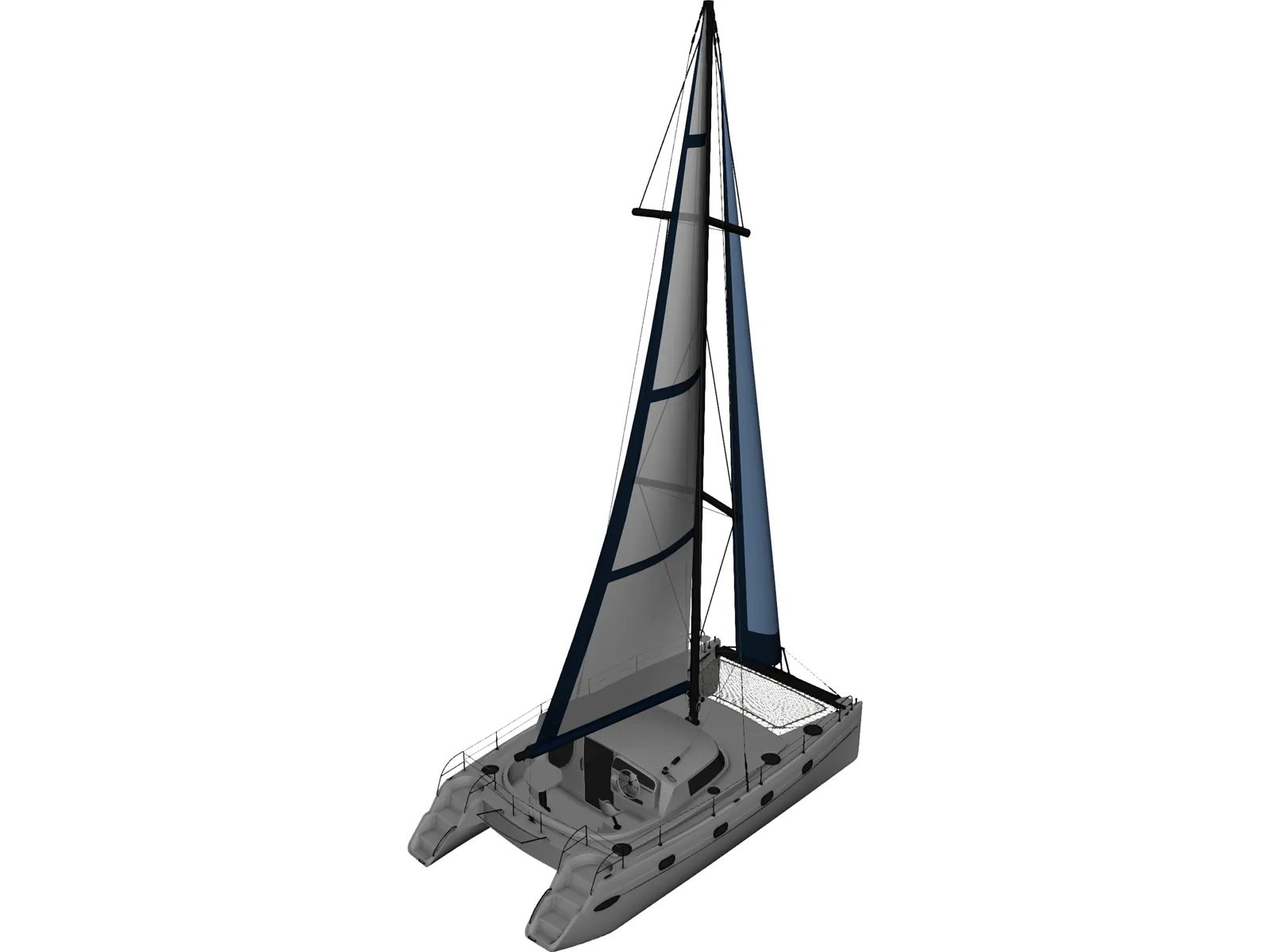 Catamaran Boat 3D Model main preview