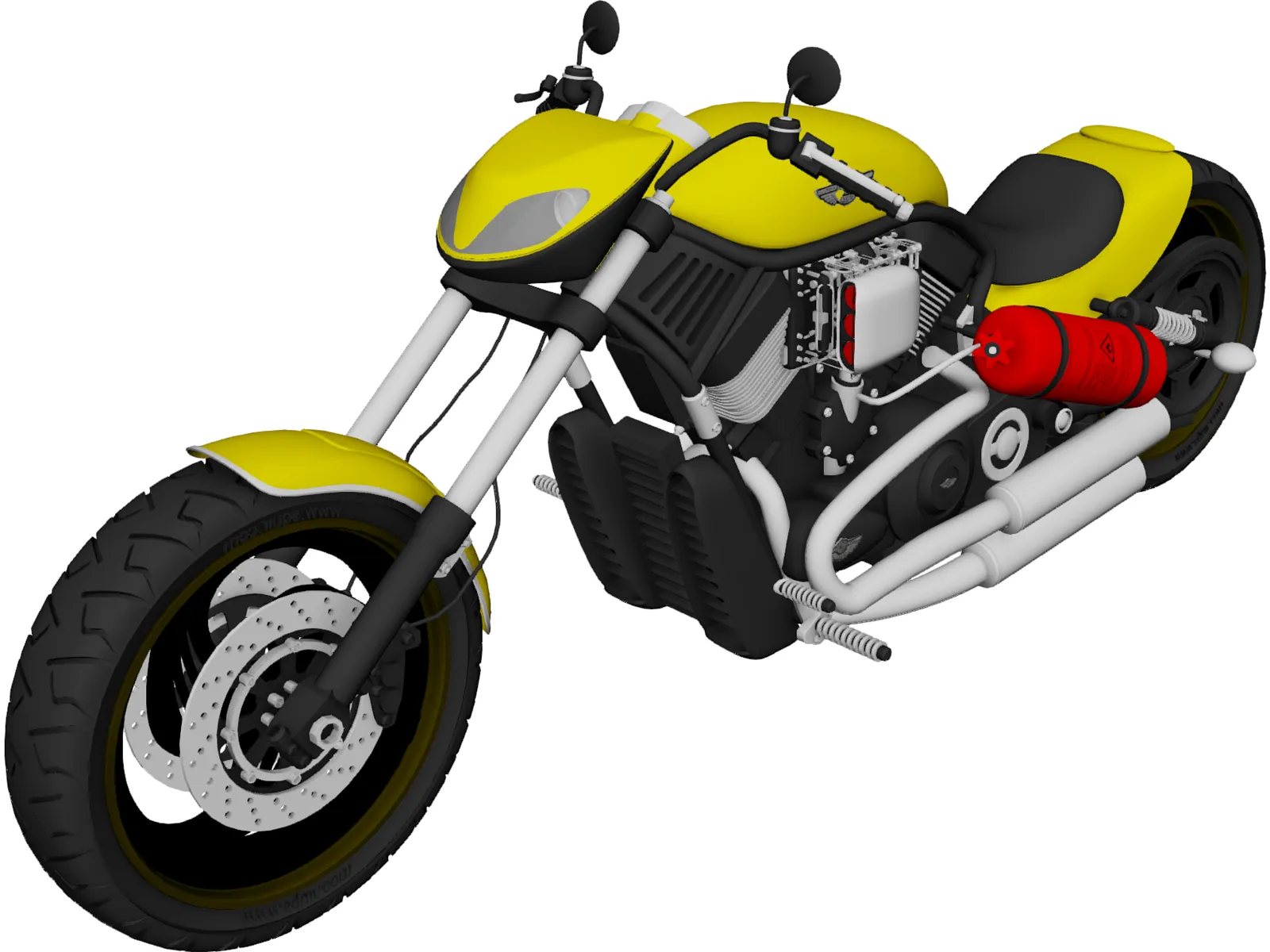 Harley-Davidson Custom 3D Model main preview
