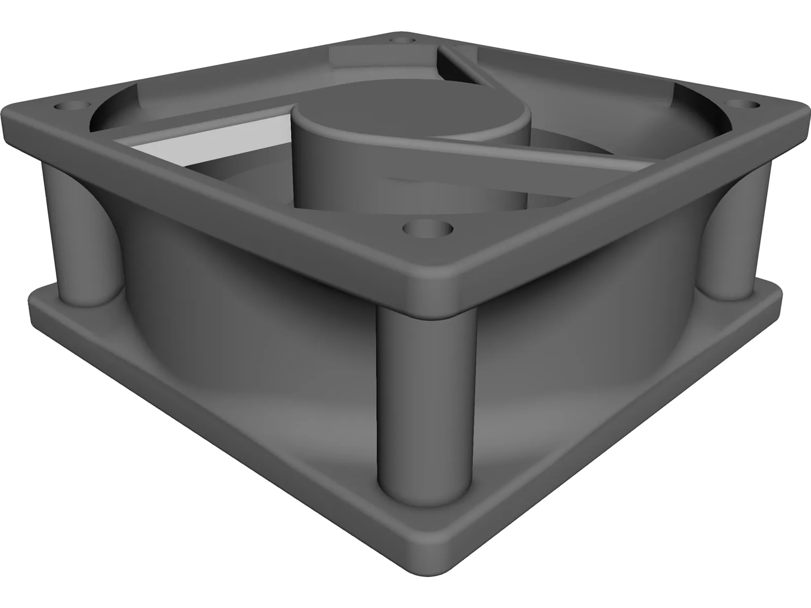 Axial Flow Fan 3D Model main preview