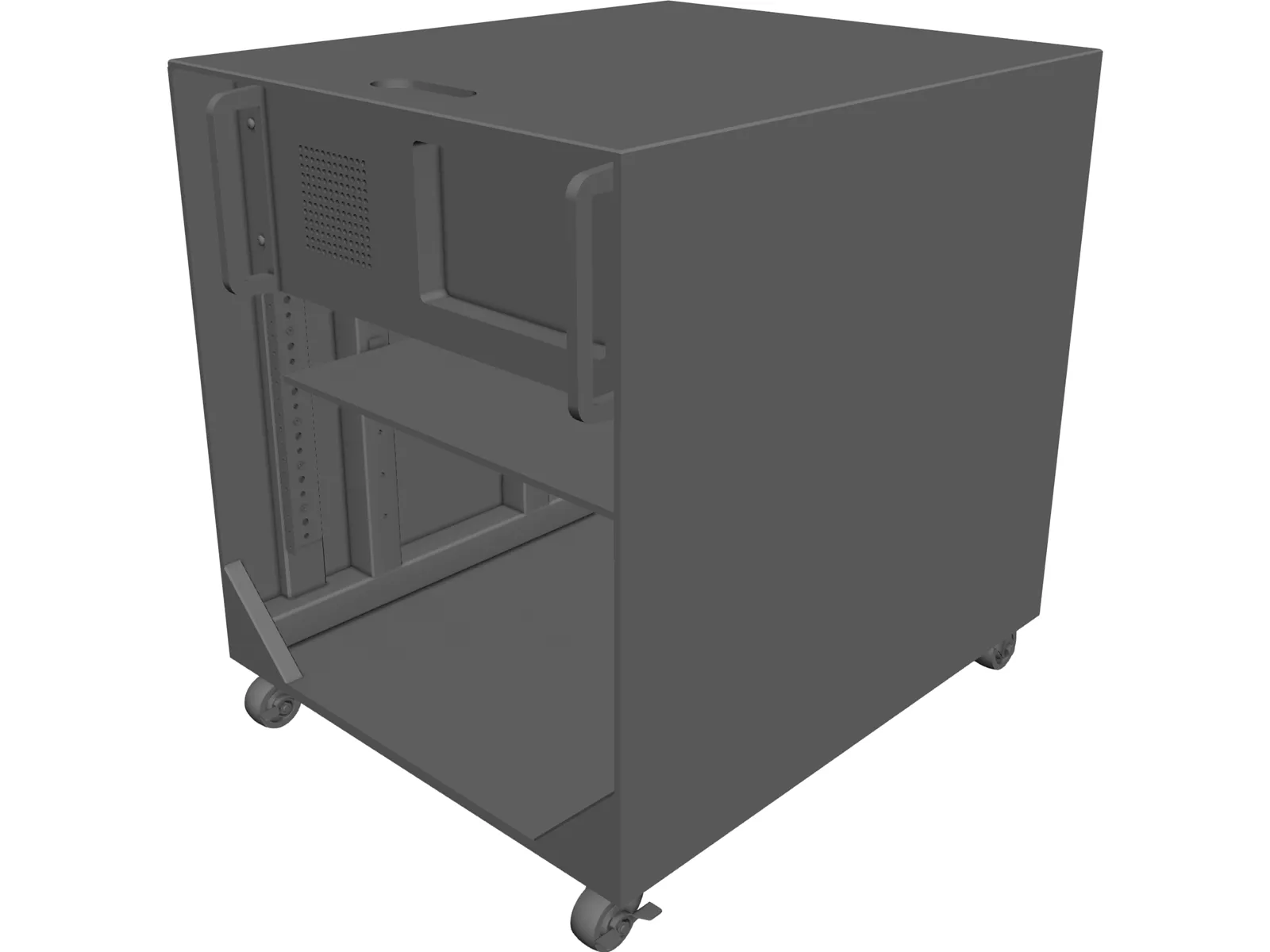 Audio/Server Rack with 4U Instrument 19-inch 3D Model main preview