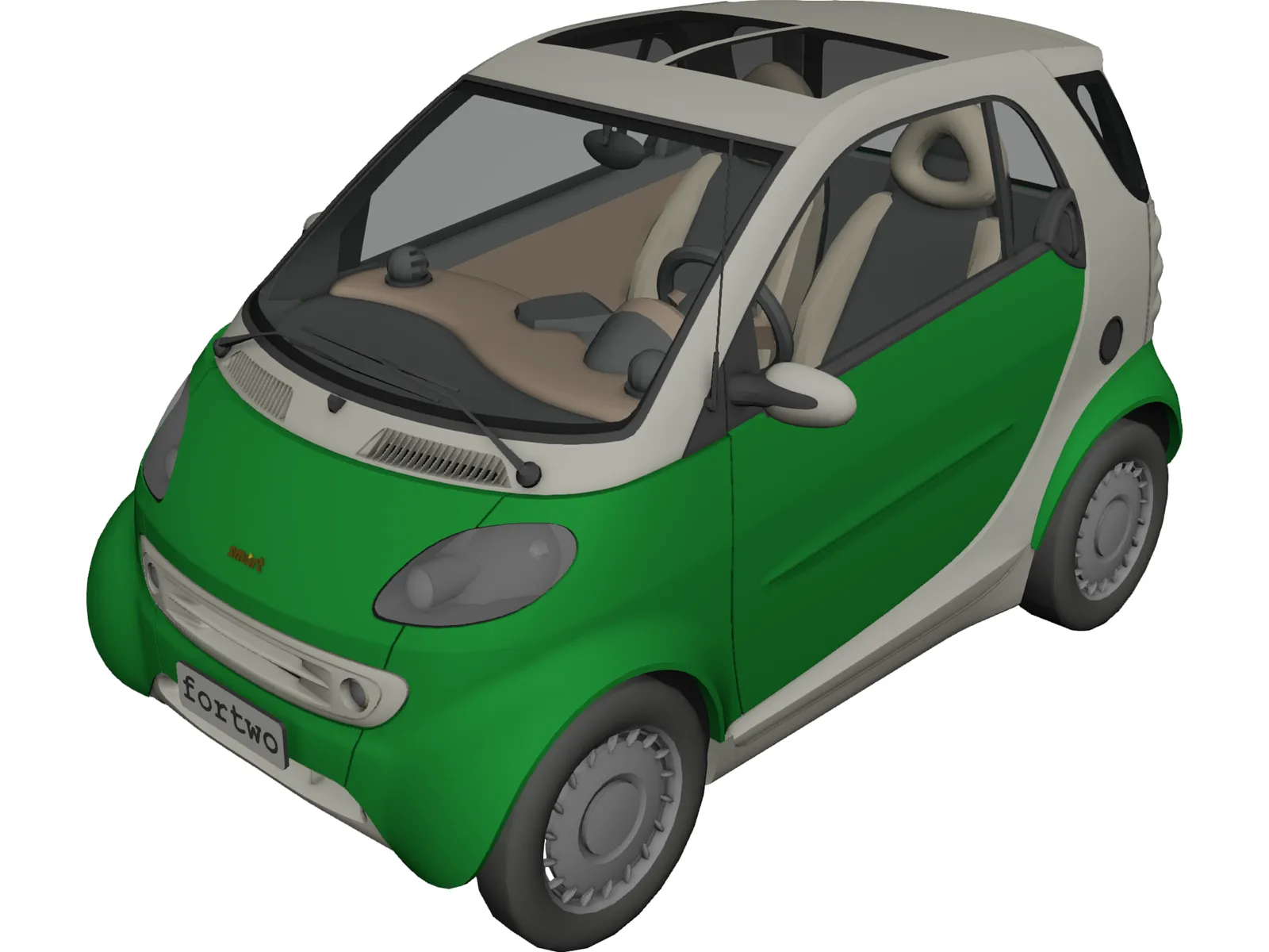 Smart Fortwo 3D Model main preview