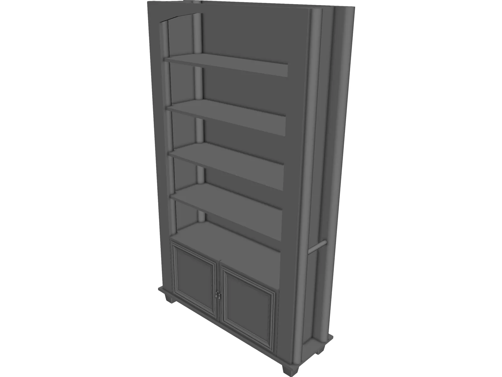 Oak Book Shelf 3D Model main preview