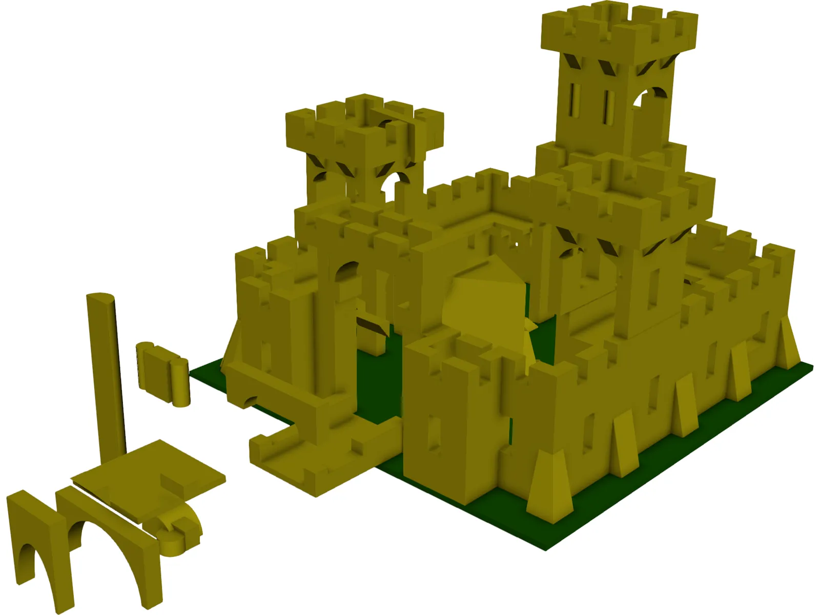 Lego Castle 3D Model main preview