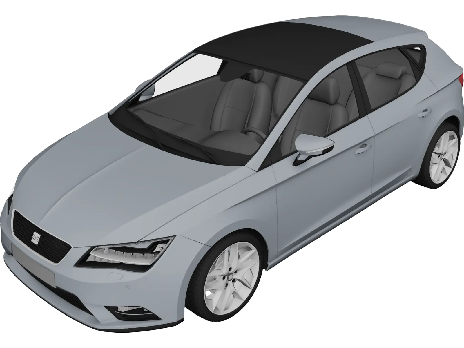 Seat Leon (2013) 3D Model main preview