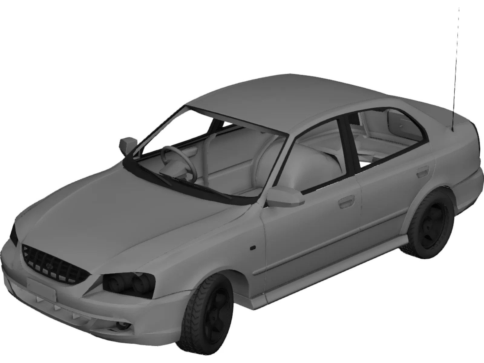 Hyundai Accent (2000) 3D Model main preview