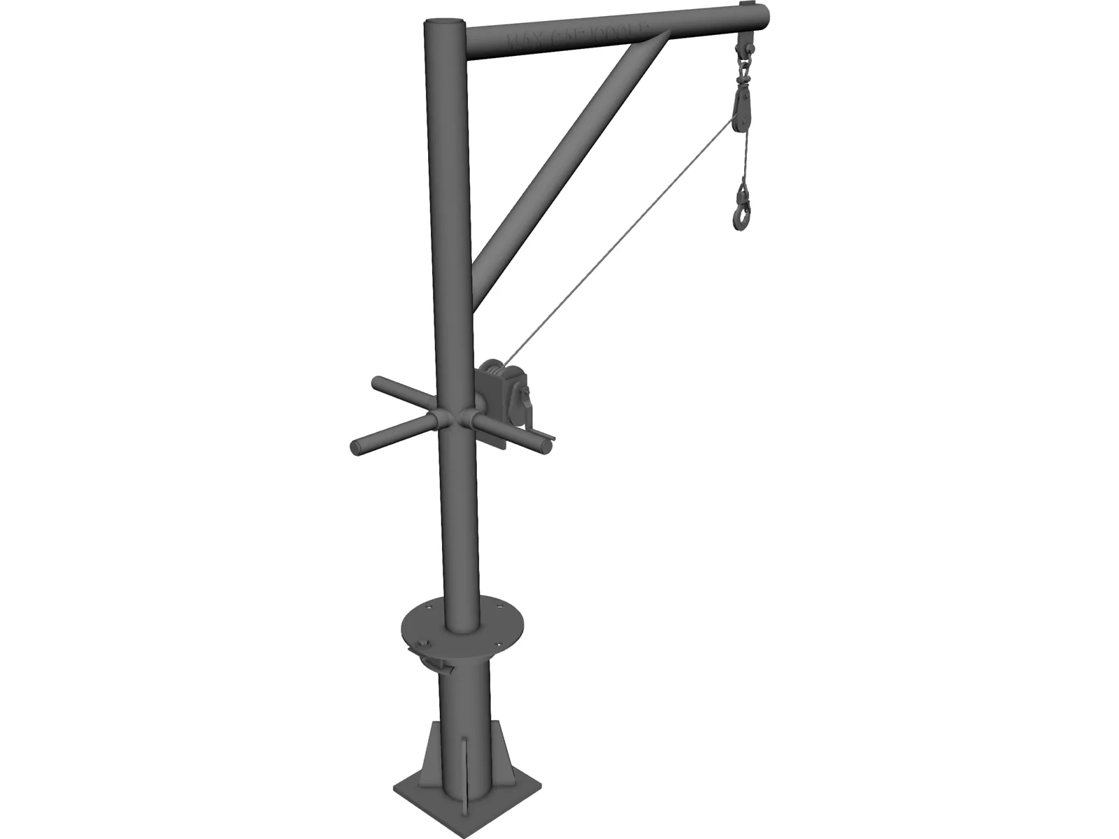 Davit Crane 1000 lbs 3D Model main preview