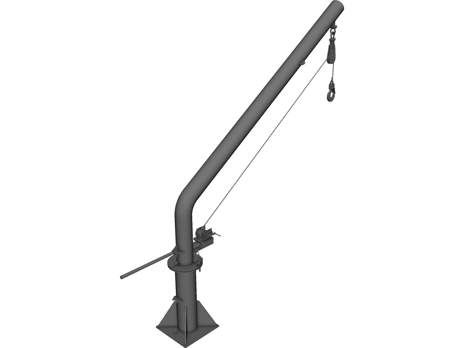 Davit Crane 1500 lbs 3D Model main preview