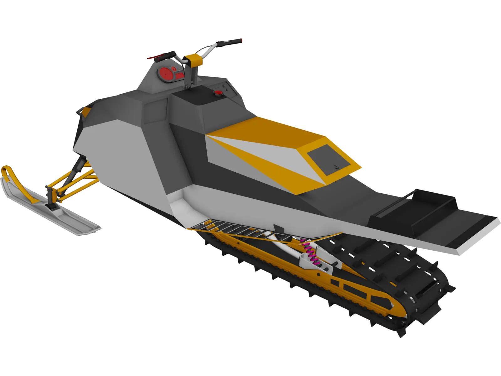 Mountian Snowobile 3D Model main preview