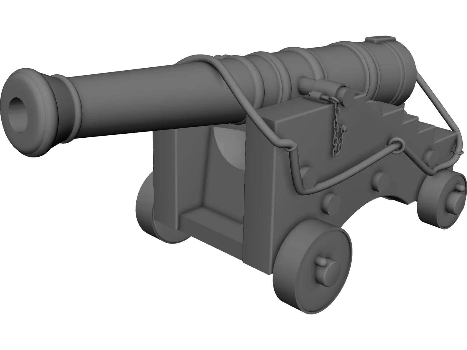 Ship Cannon 3D Model main preview
