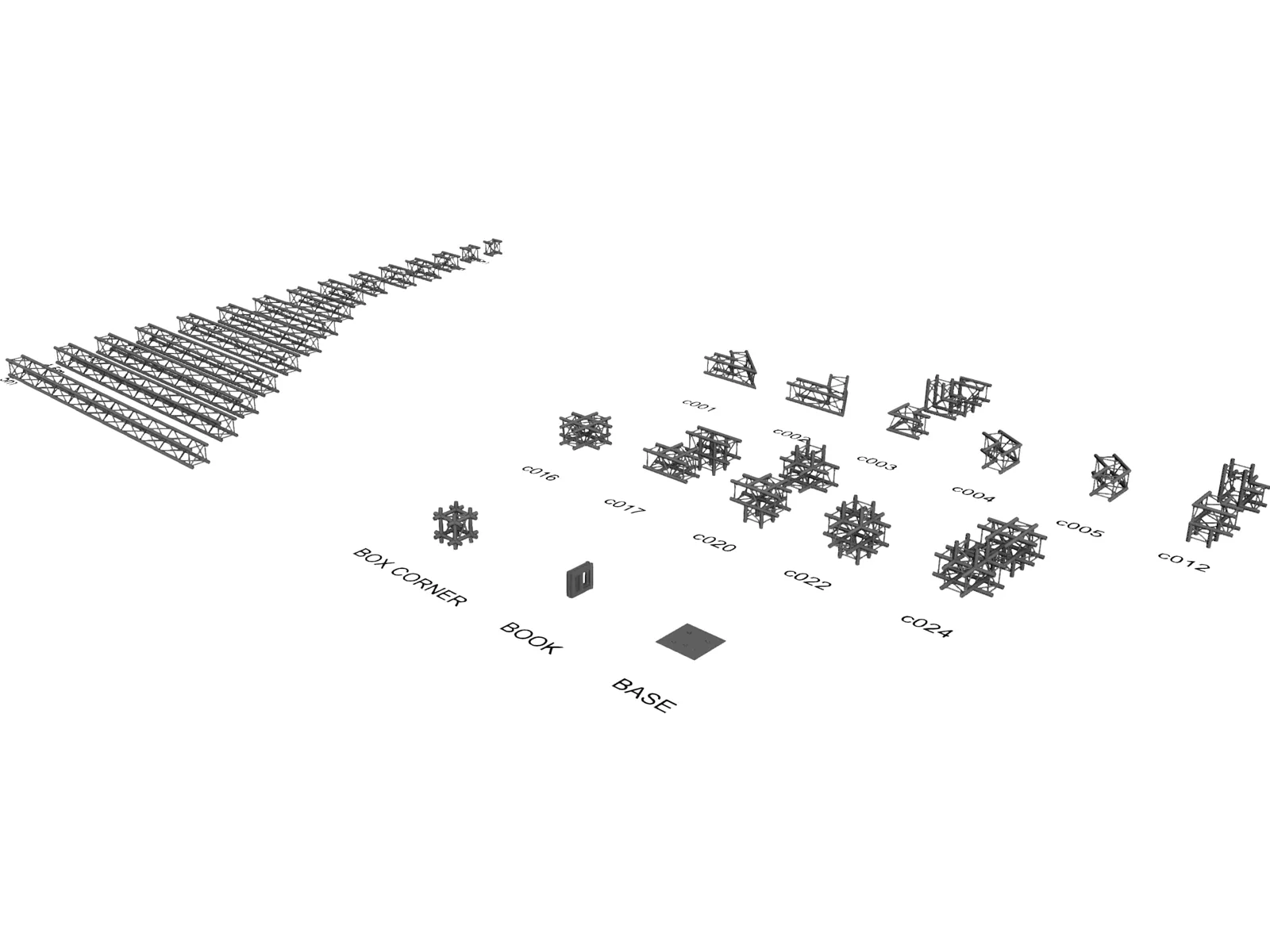 Prolyte H30V Aluminium Truss Structure Collection 3D Model main preview