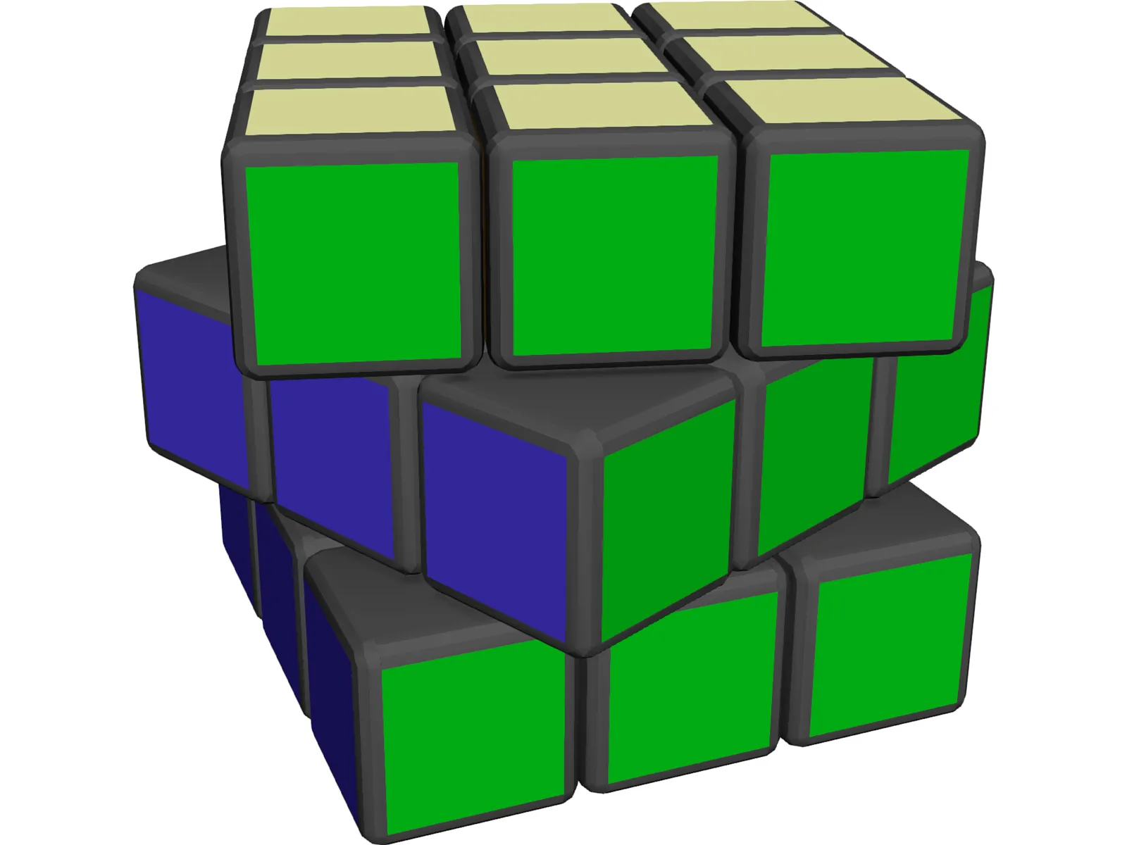 Rubic Cube 3D Model main preview