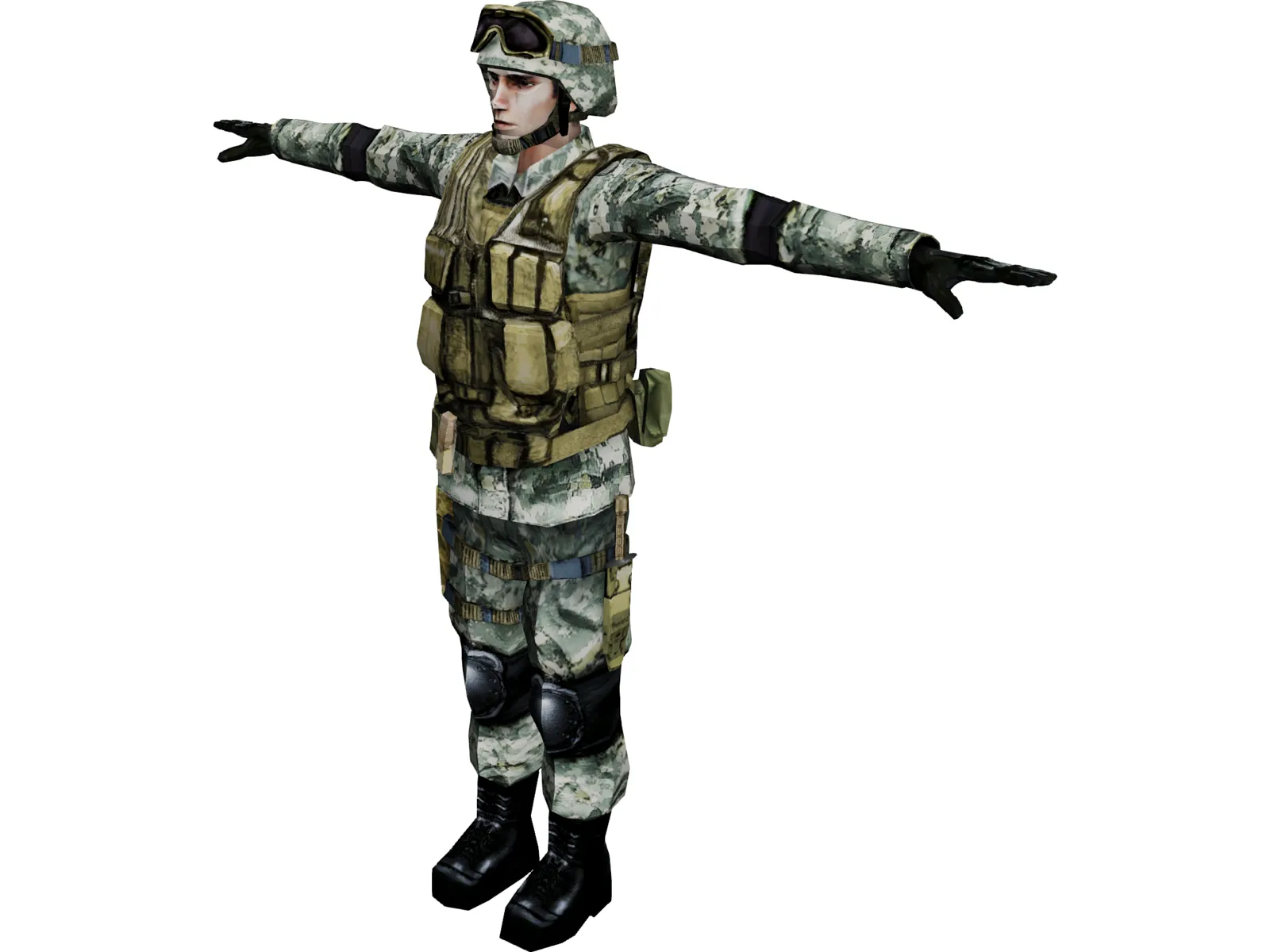 Soldier 3D Model main preview