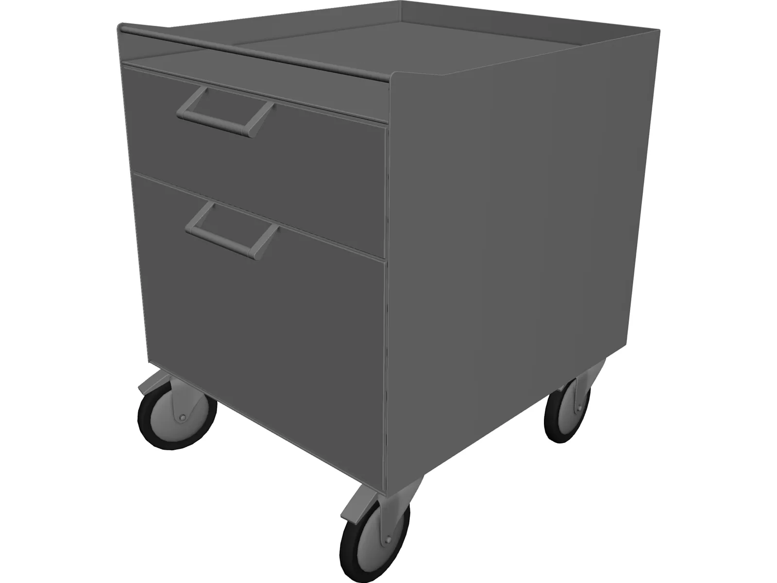 Aluminium Furniture with Wheels 3D Model main preview