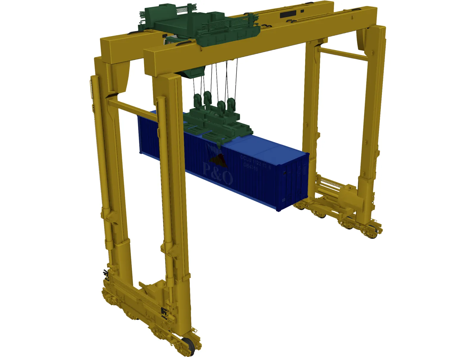 Containers Port Crane 3D Model main preview