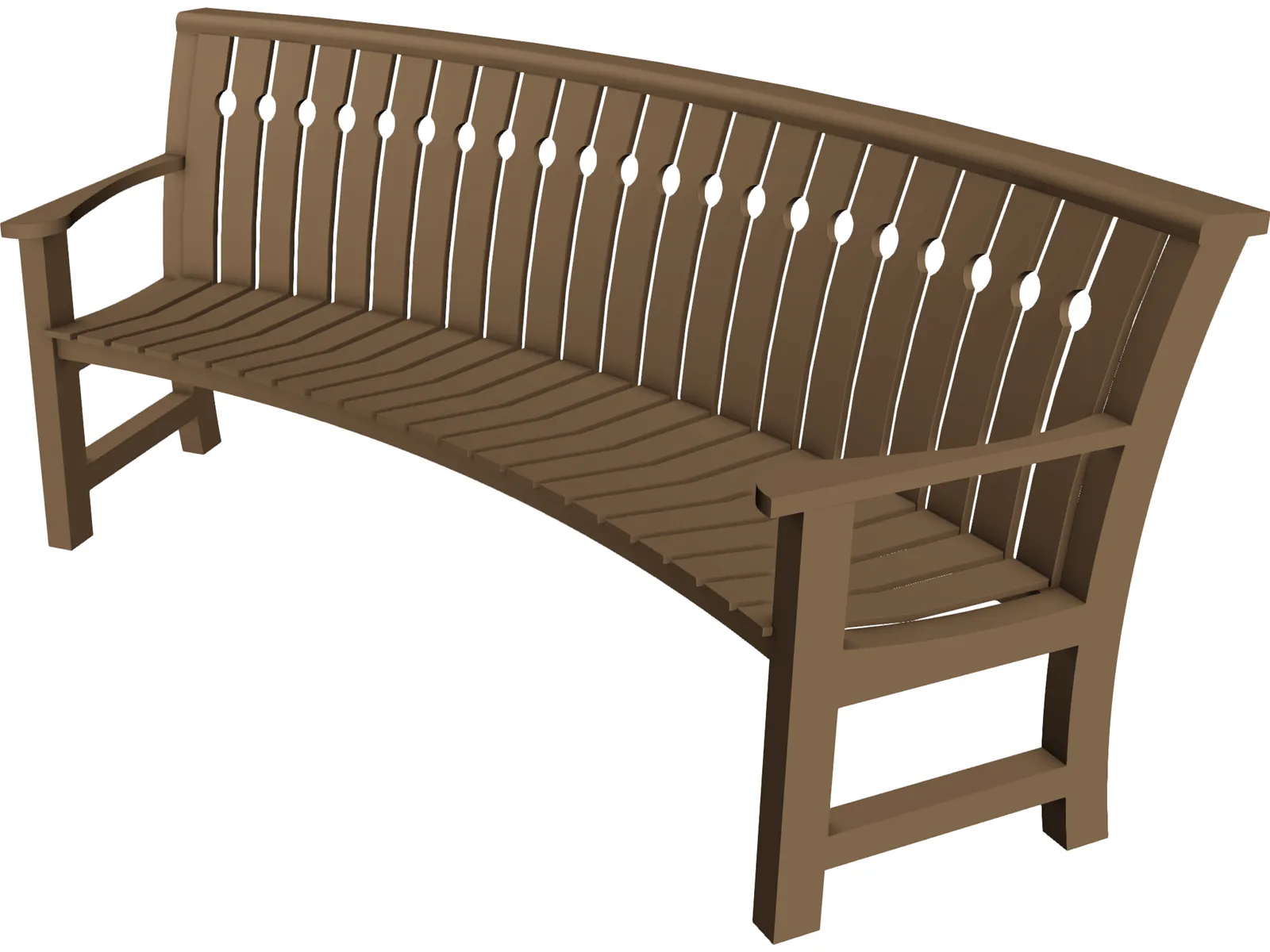 Curved Bench 3D Model main preview