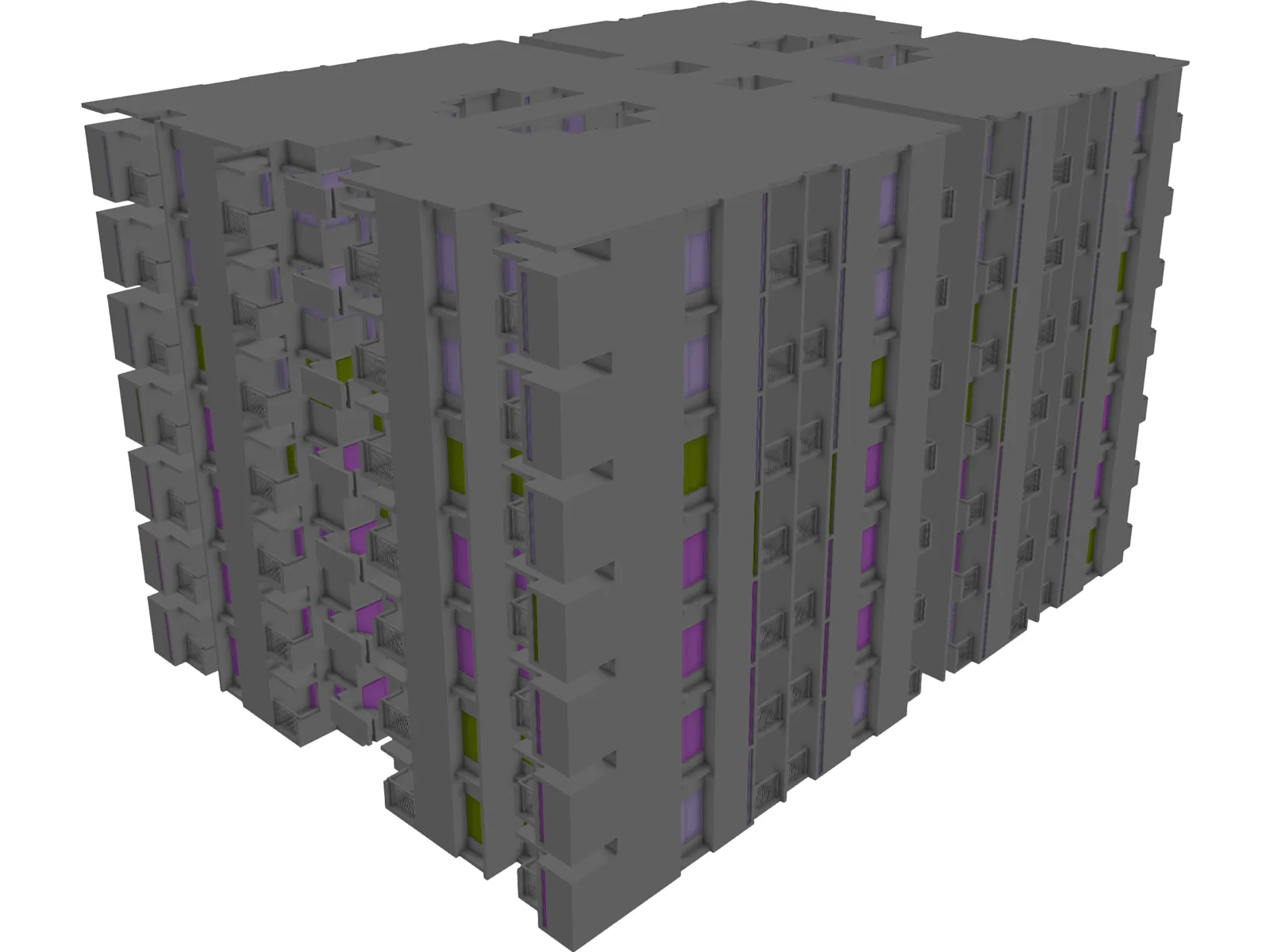 Apartment Building 3D Model main preview