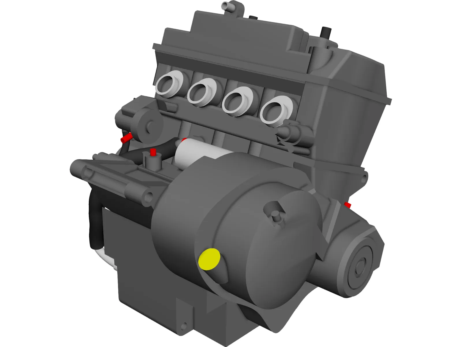 Honda CB600F Engine 3D Model main preview