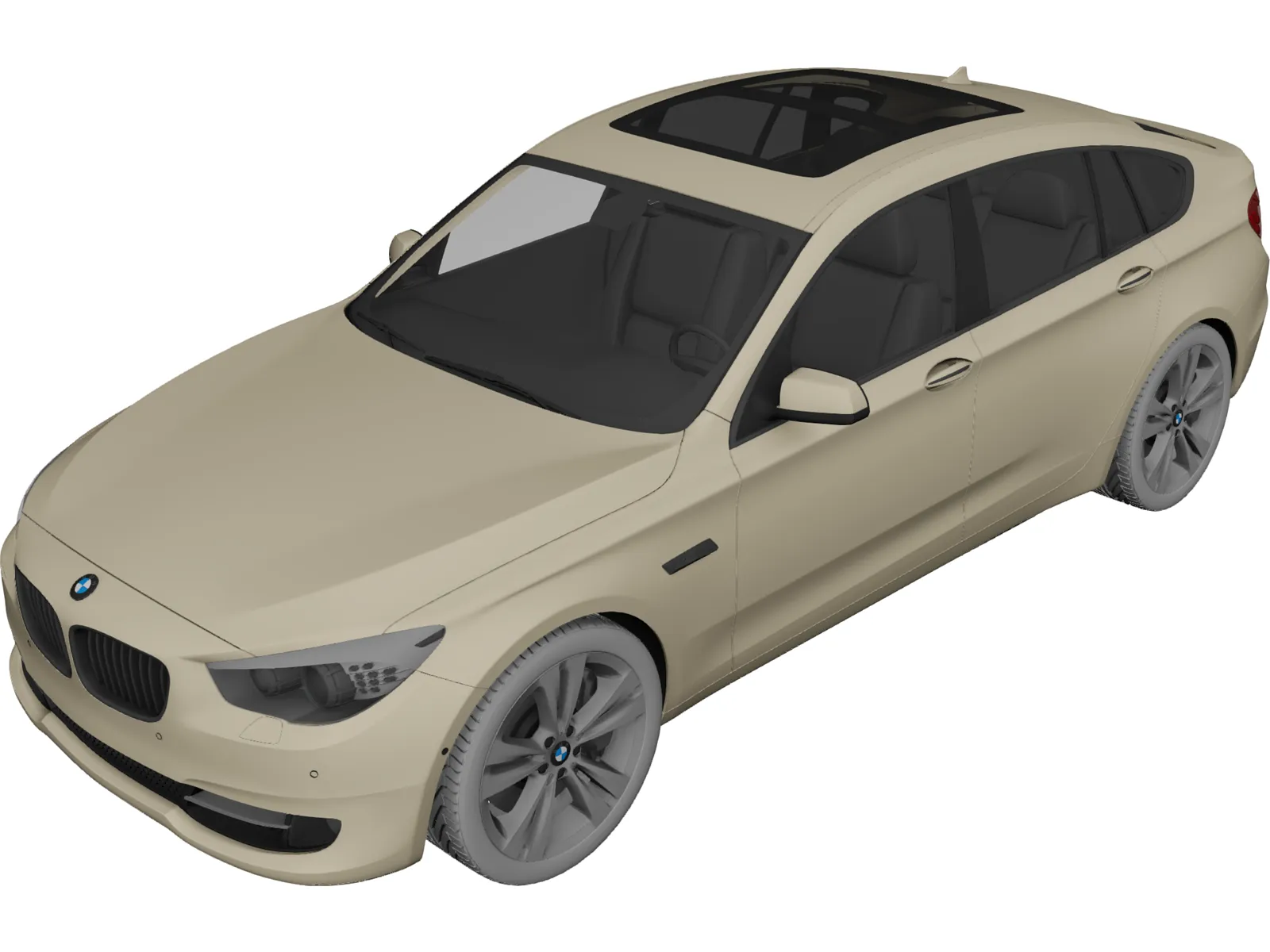 BMW 550i Gran Turismo (2010) 3D Model main preview