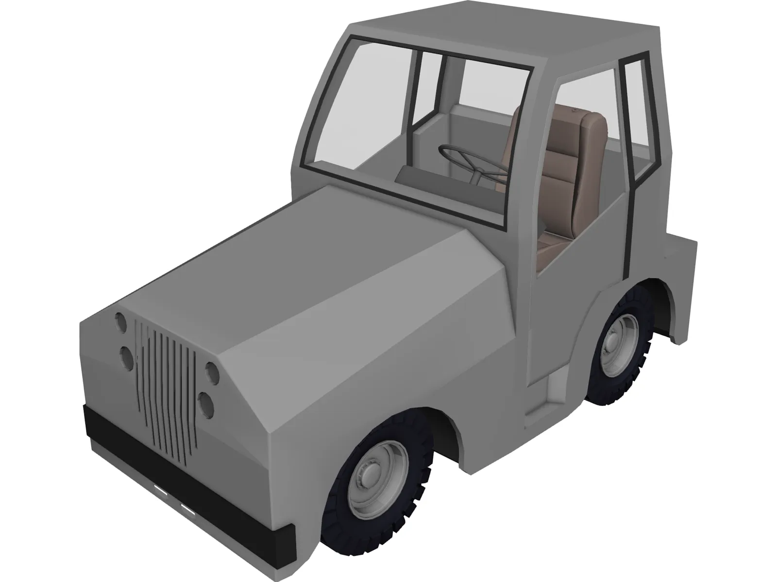 Airport Tug 3D Model main preview