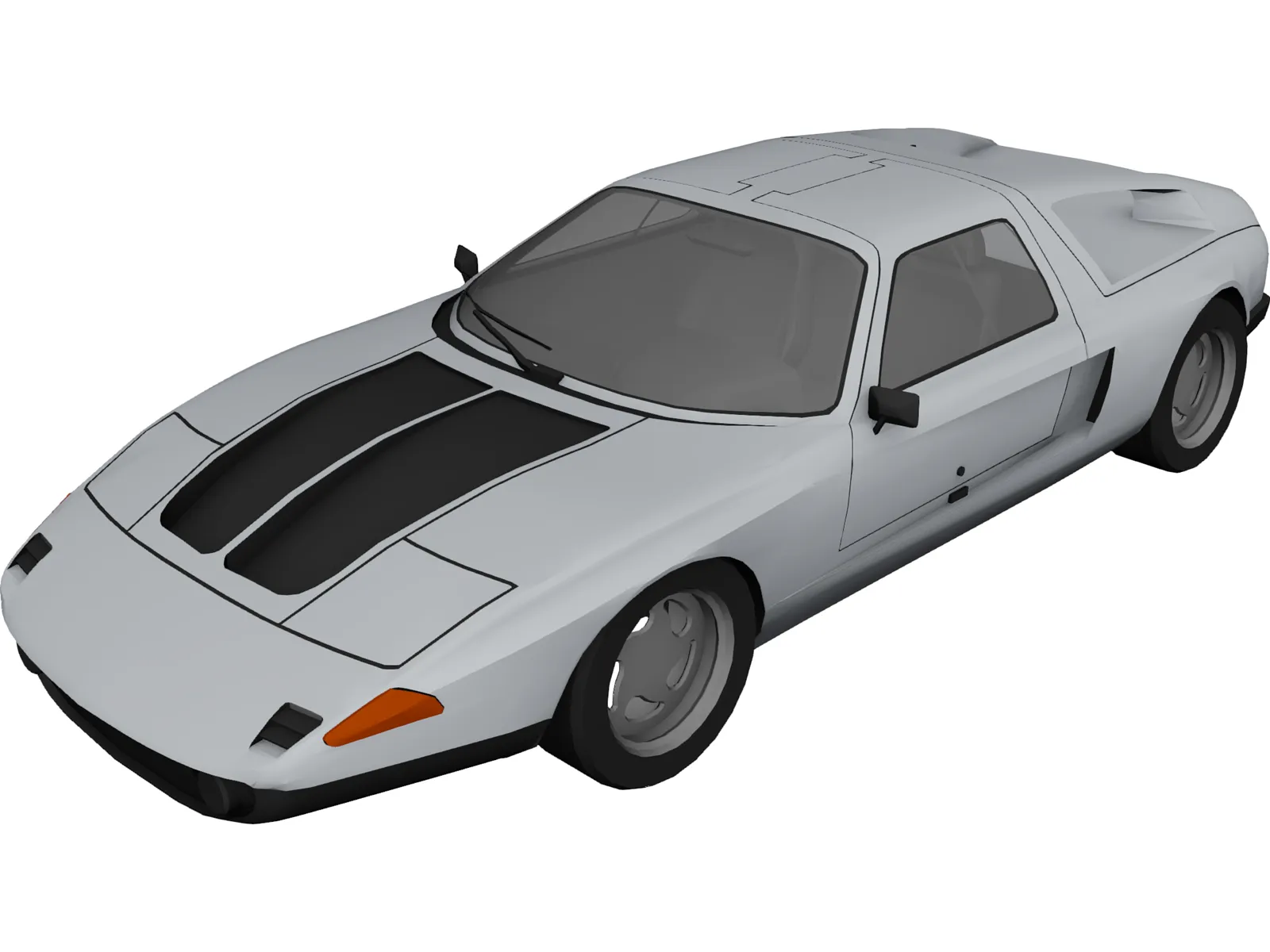 Mercedes-Benz C111-II Concept 3D Model main preview