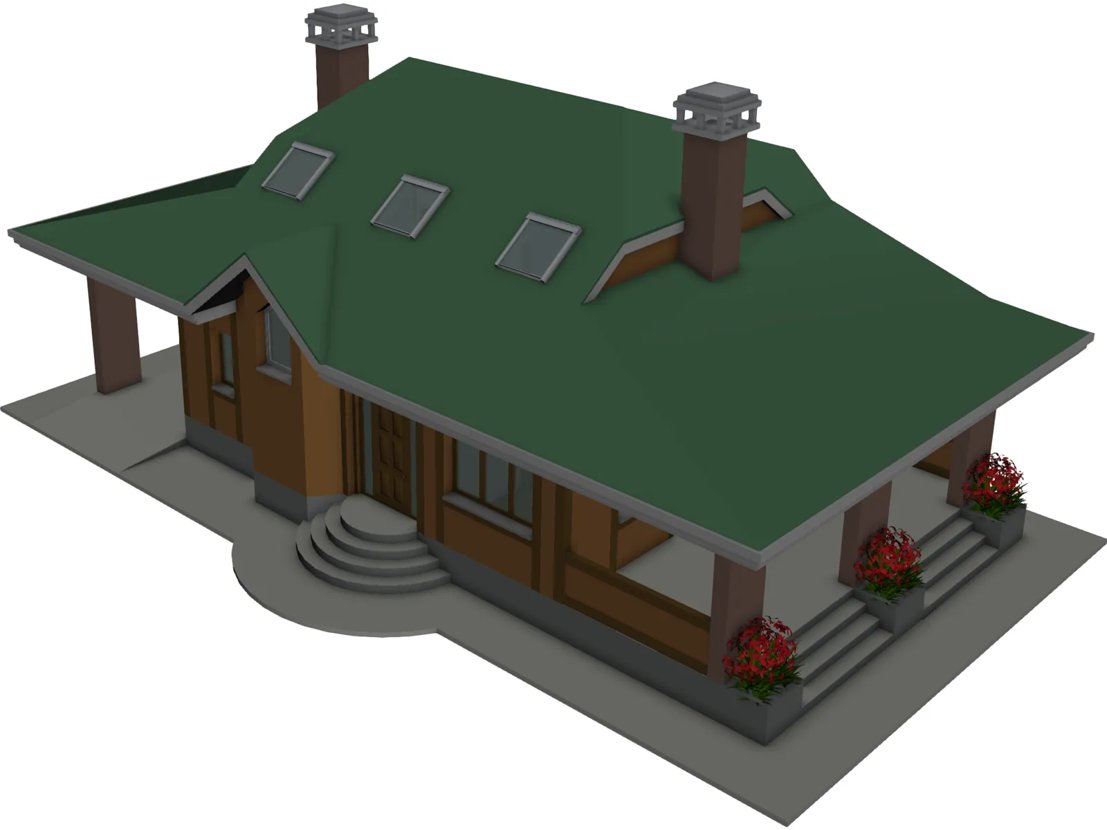 Wood House 3D Model main preview