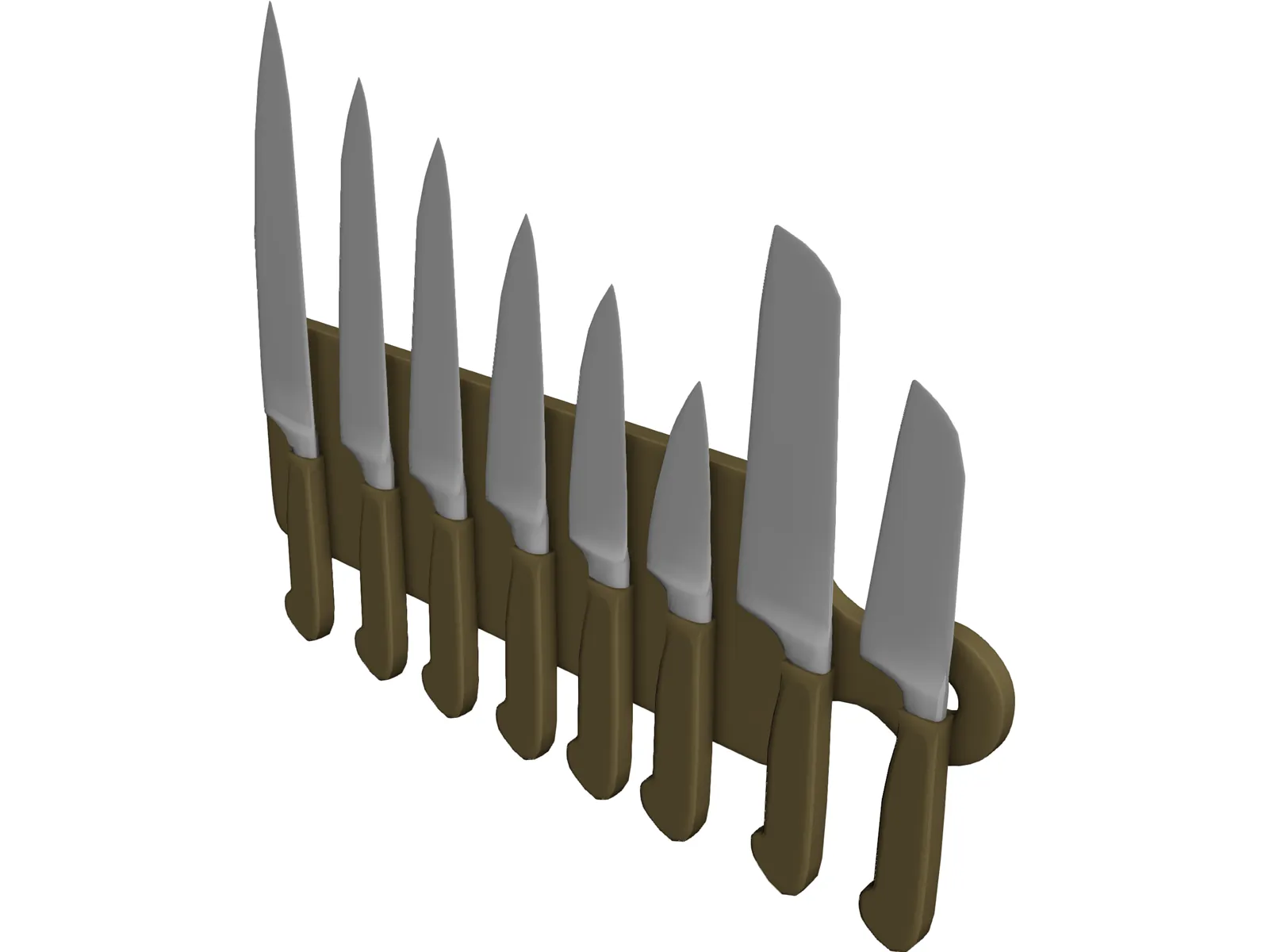 Kitchen Knives 3D Model main preview