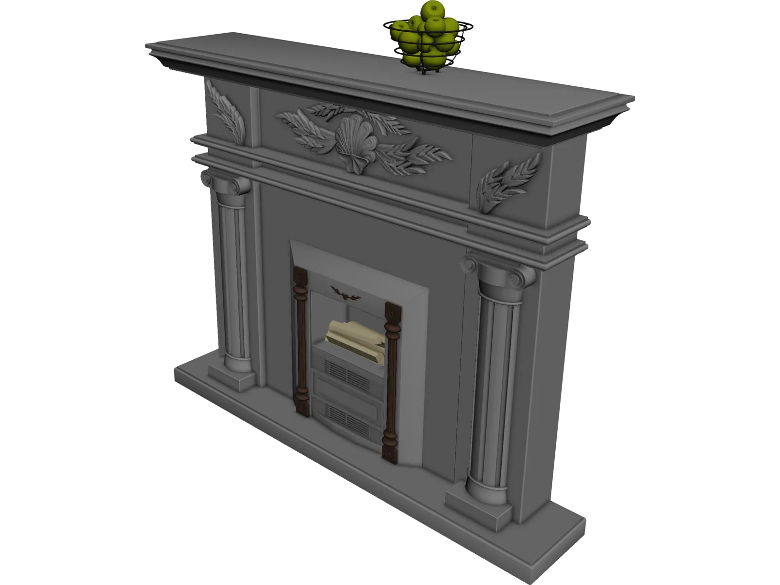 European Fireplace 3D Model main preview