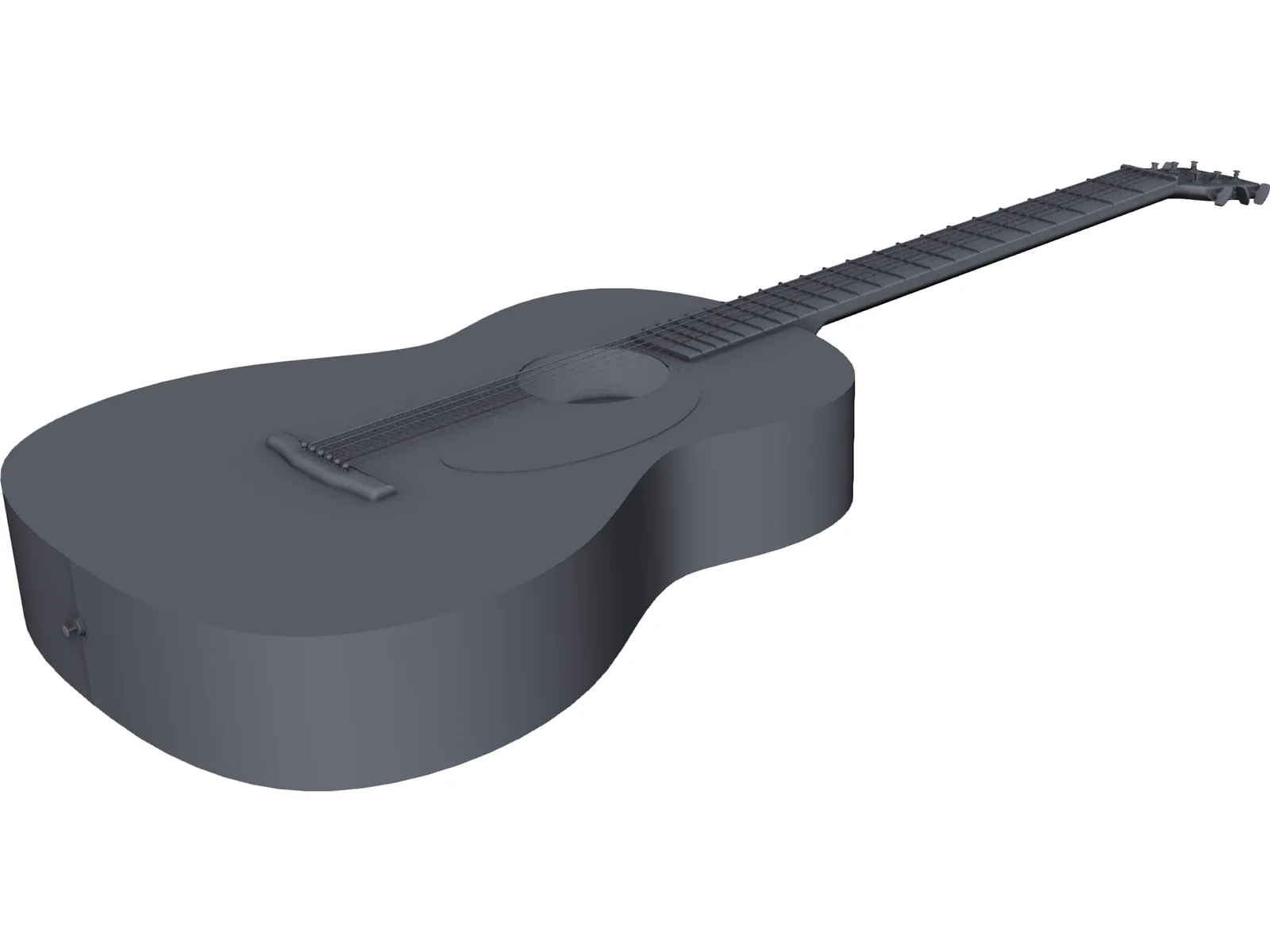 Yamaha Acoustic Guitar 3D Model main preview