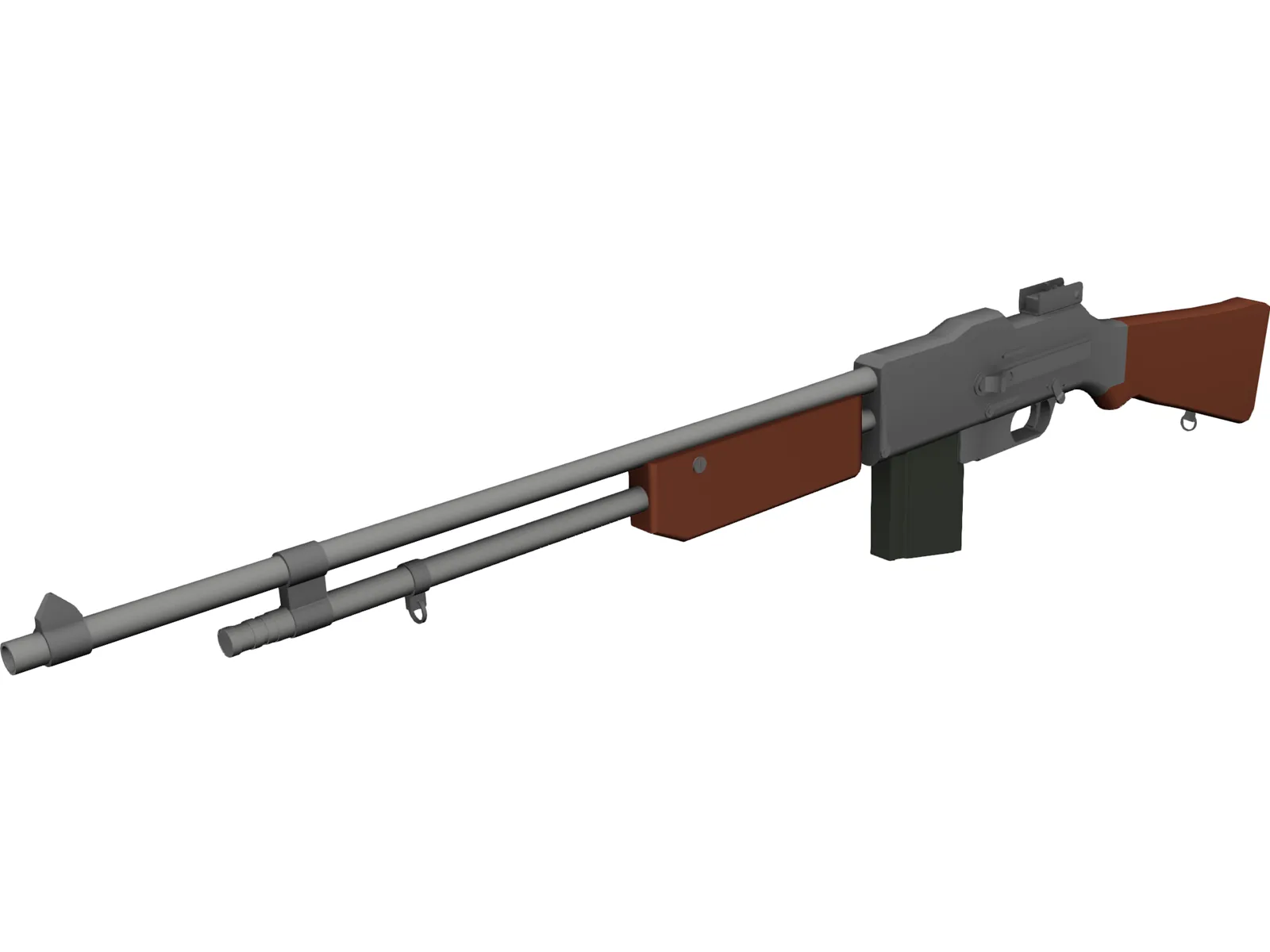 Browning Automatic Rifle 3D Model main preview