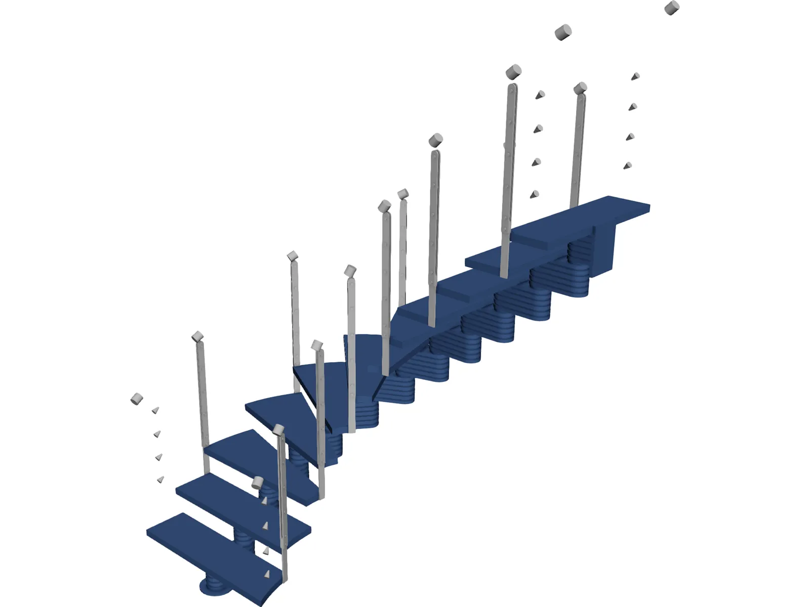 Stair Wood 3D Model main preview