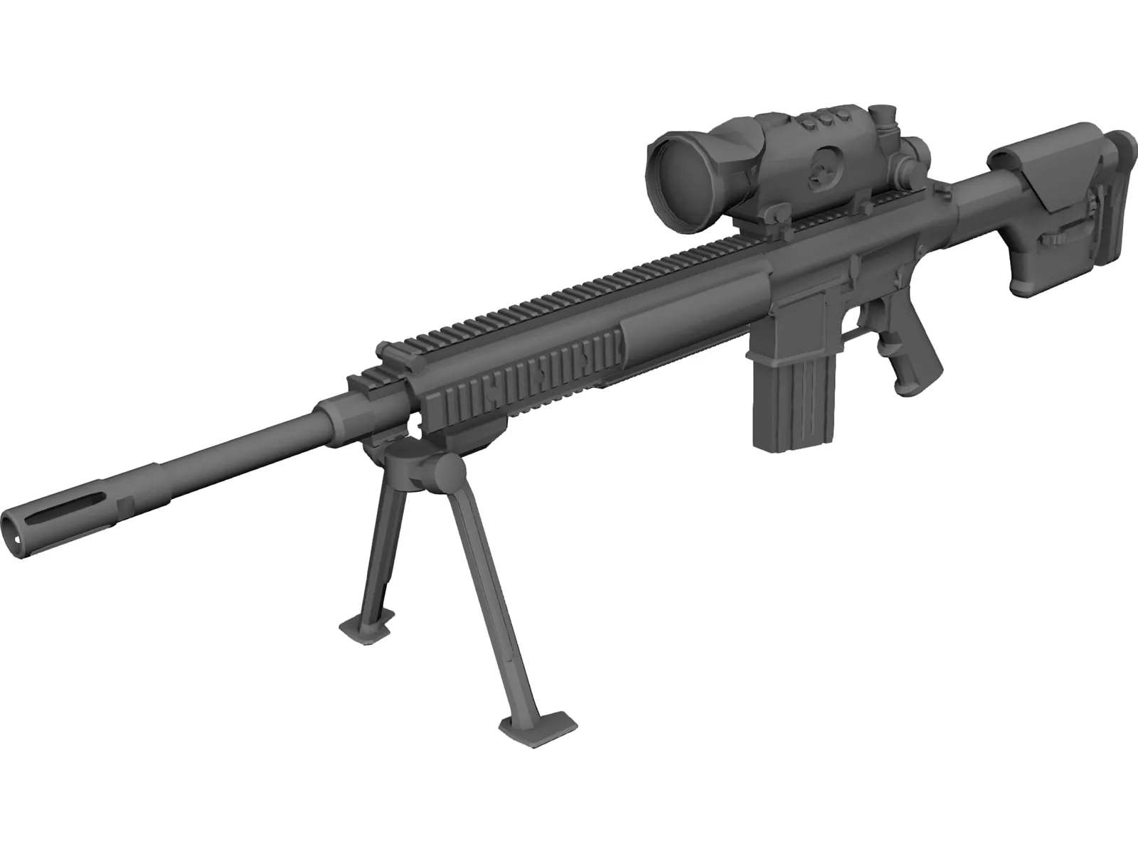 M110 Semi-Automatic Sniper System NV Scope 3D Model main preview