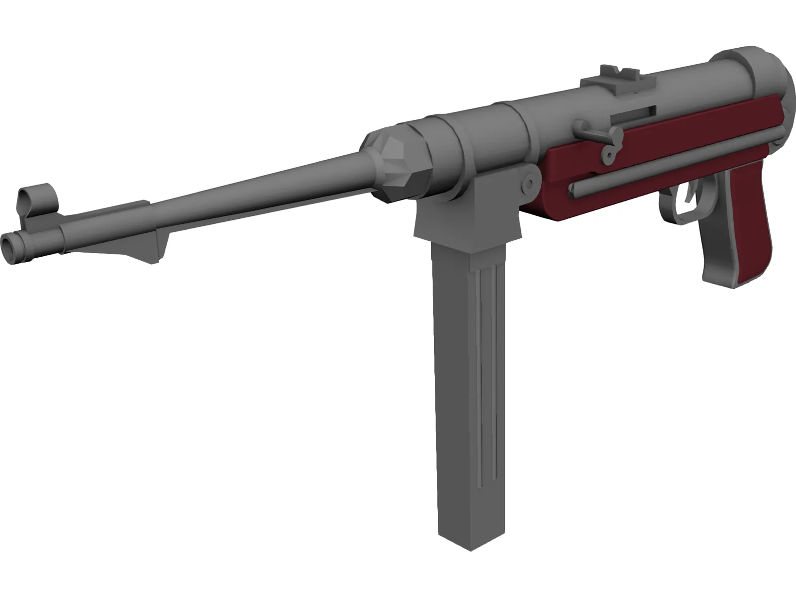 MP 40 Submachine Gun 3D Model main preview