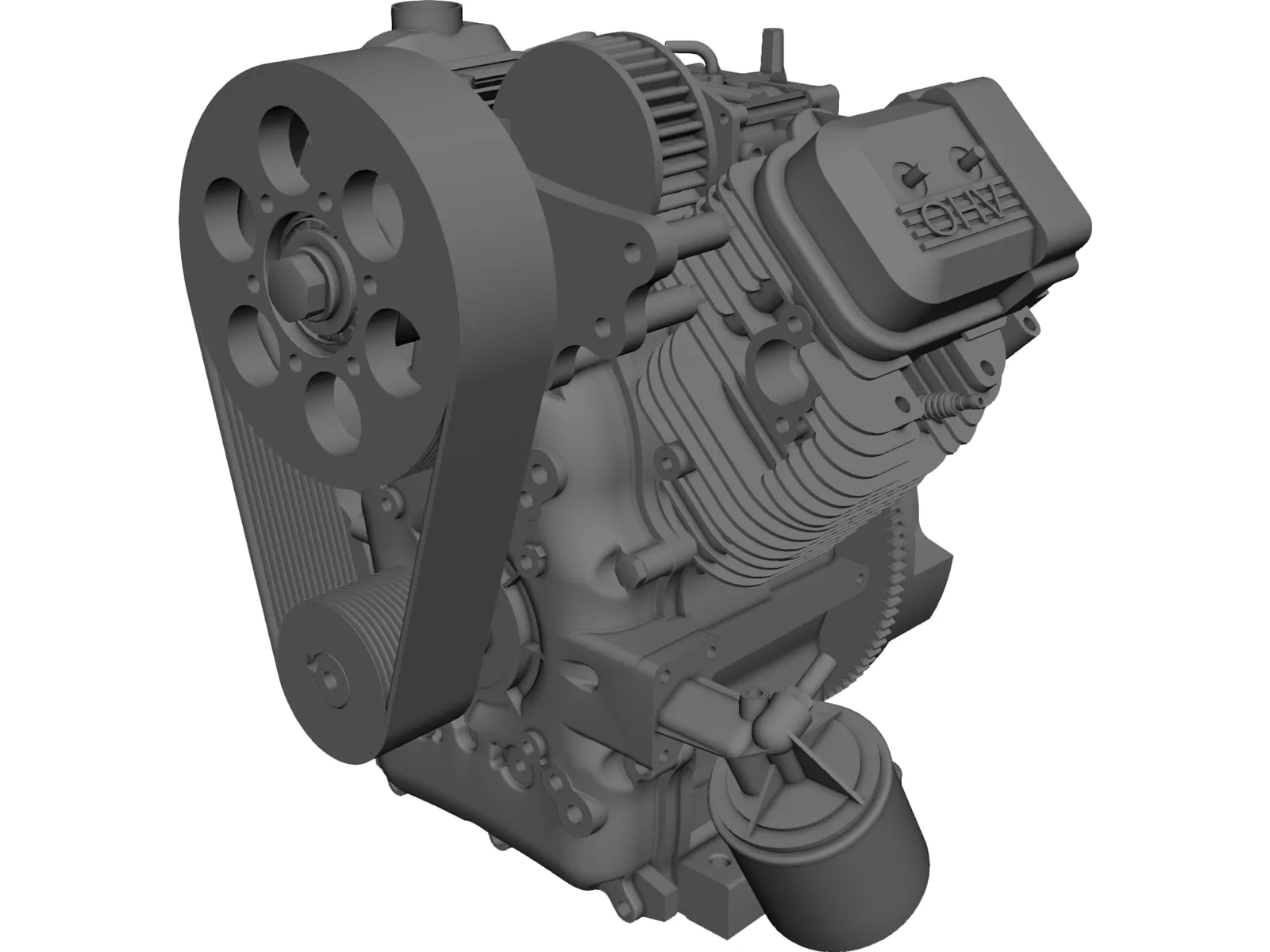 Briggs and Stratton V-Twin Vanguard Gas Engine 3D Model main preview
