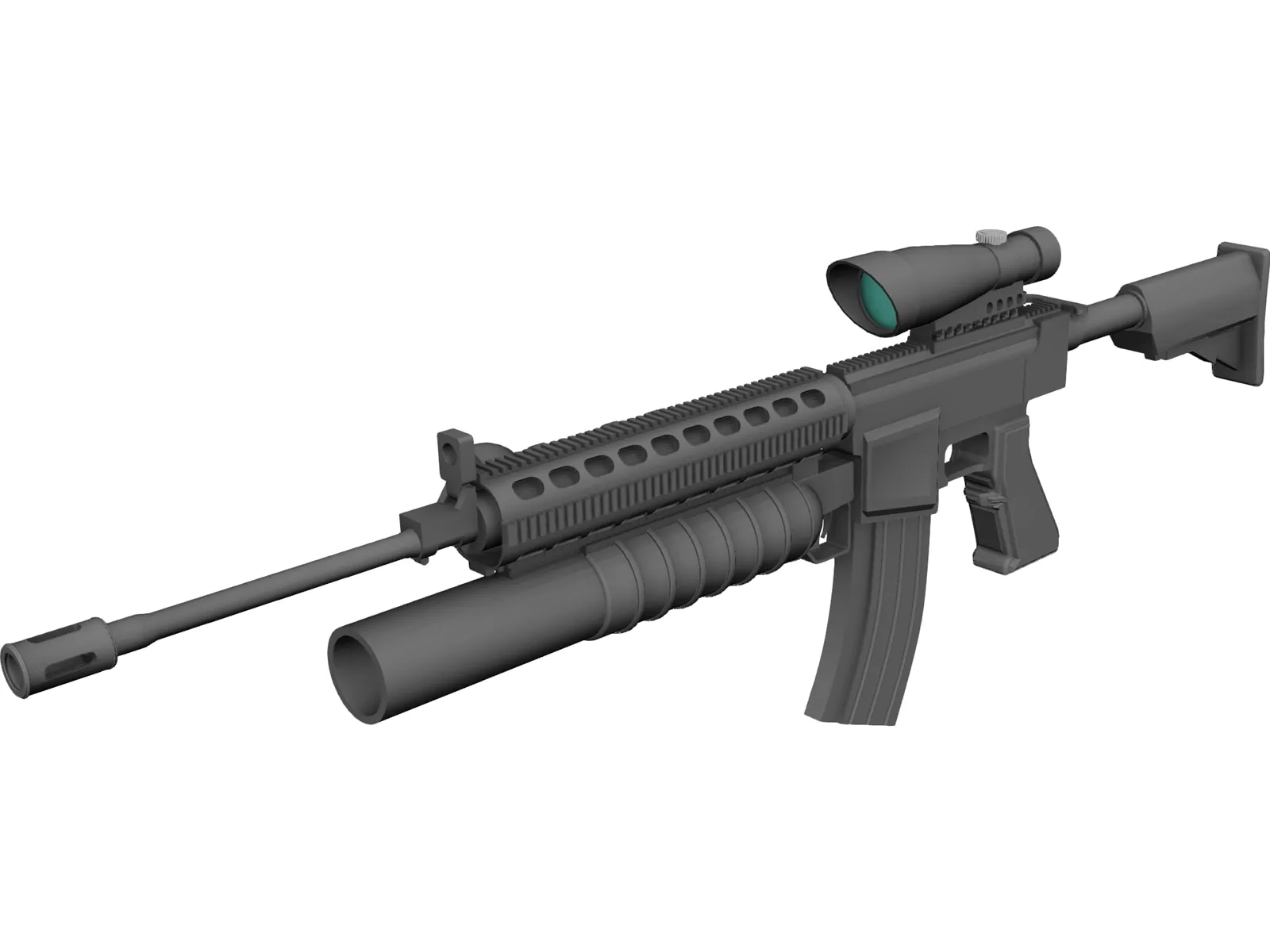 M16 Grenade Launcher 3D Model main preview