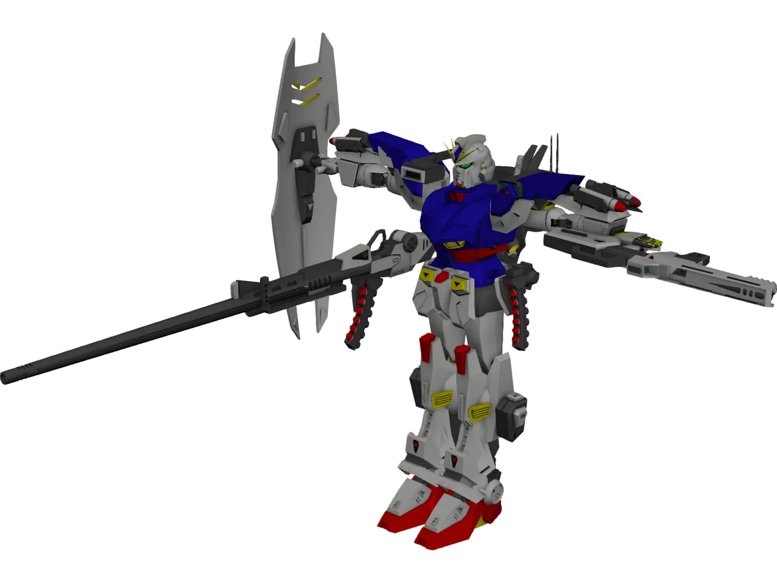 Gundam F-90 Long Range Type 3D Model main preview