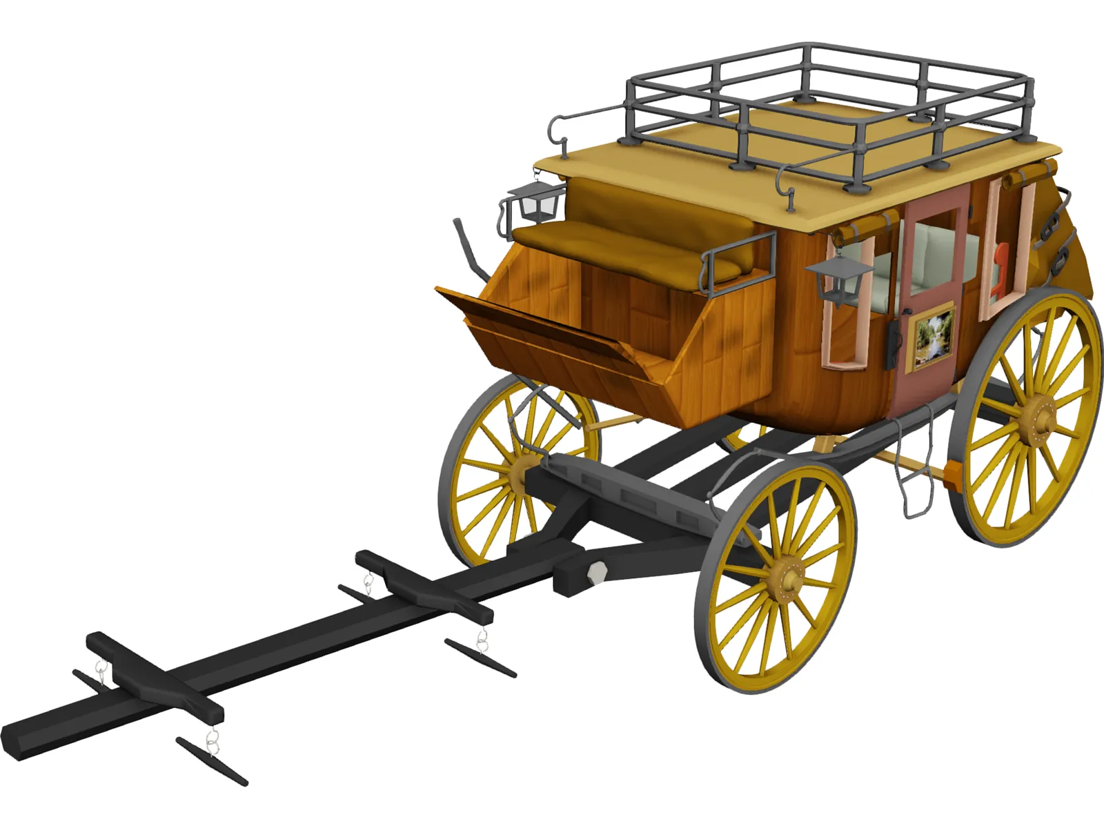 Stage Coach 3D Model main preview