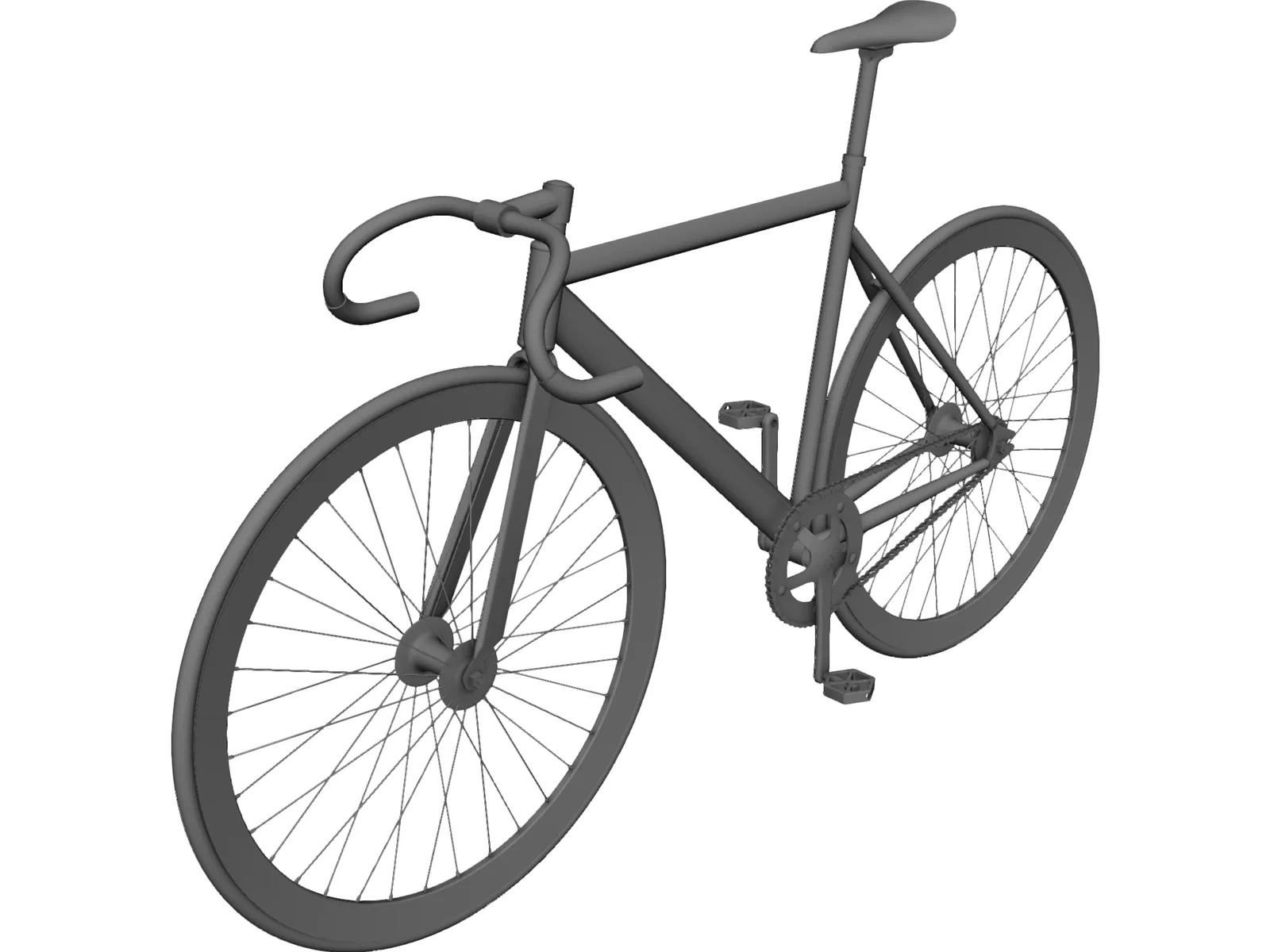 Bicycle Fixed Gear 3D Model main preview