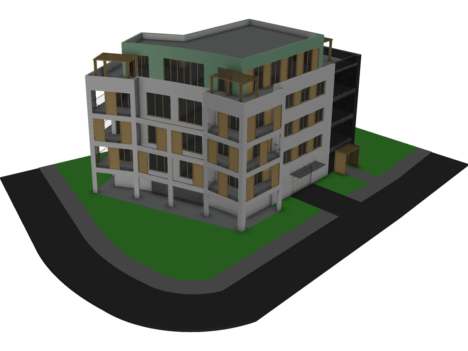 Apartment House 3D Model main preview