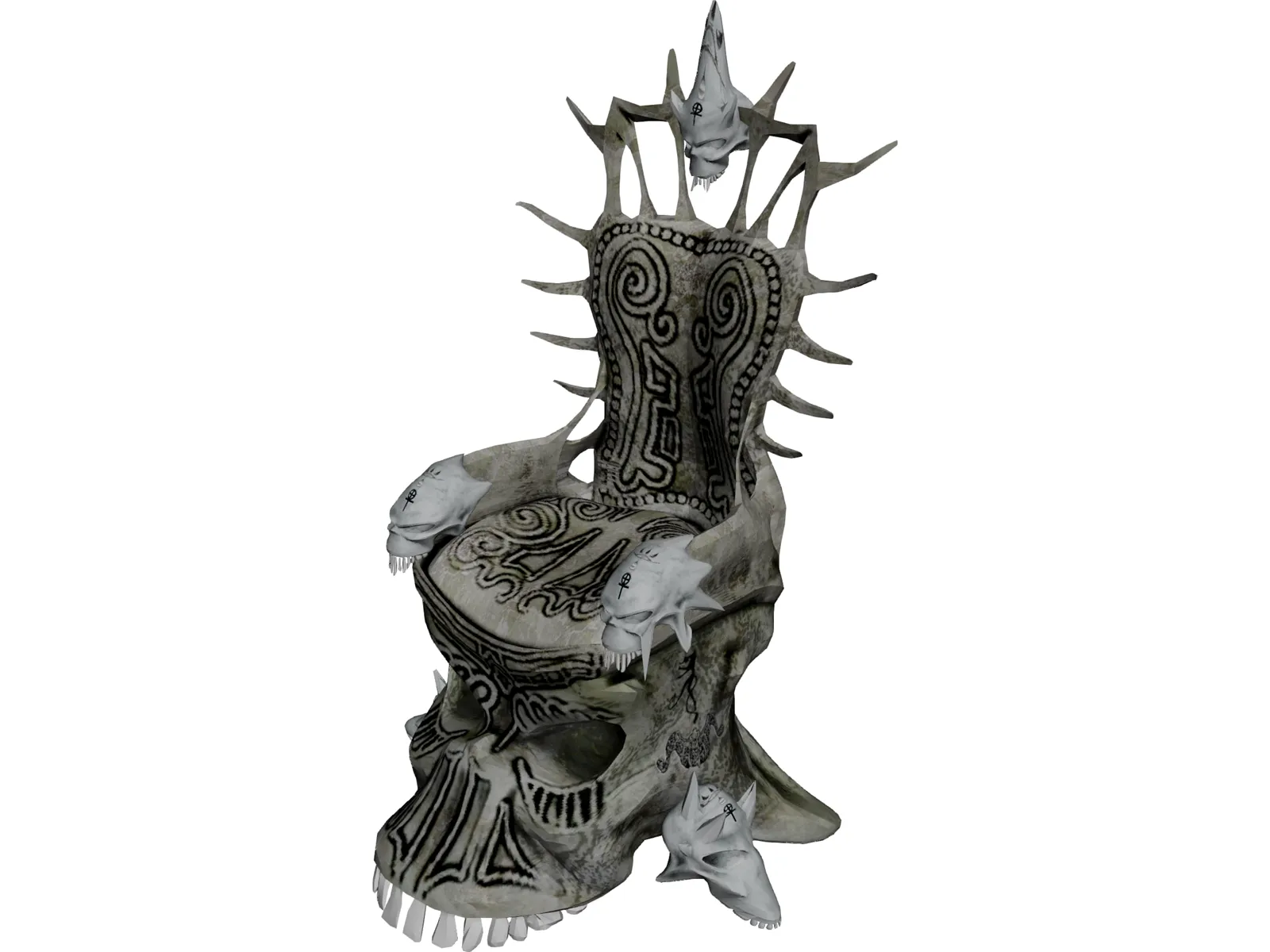 Skull Throne 3D Model main preview