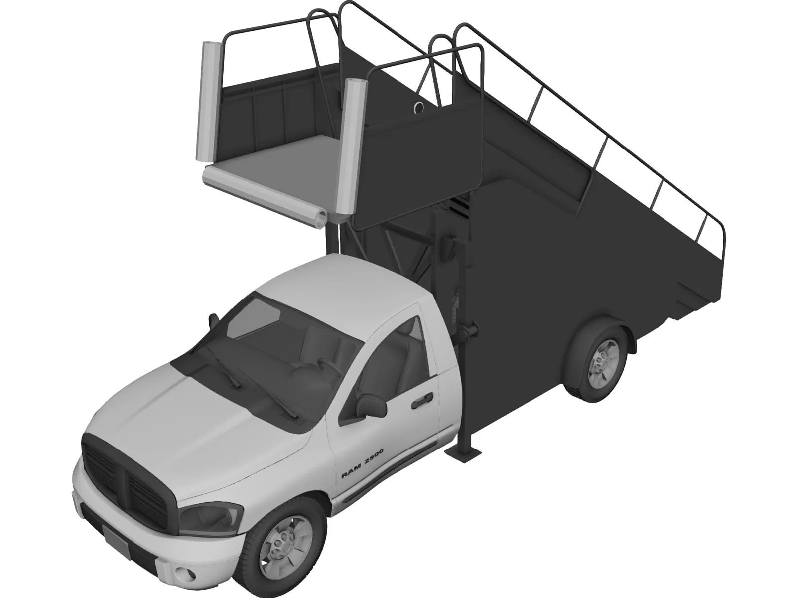 Dodge Ram 2500 Boarding Car 3D Model main preview
