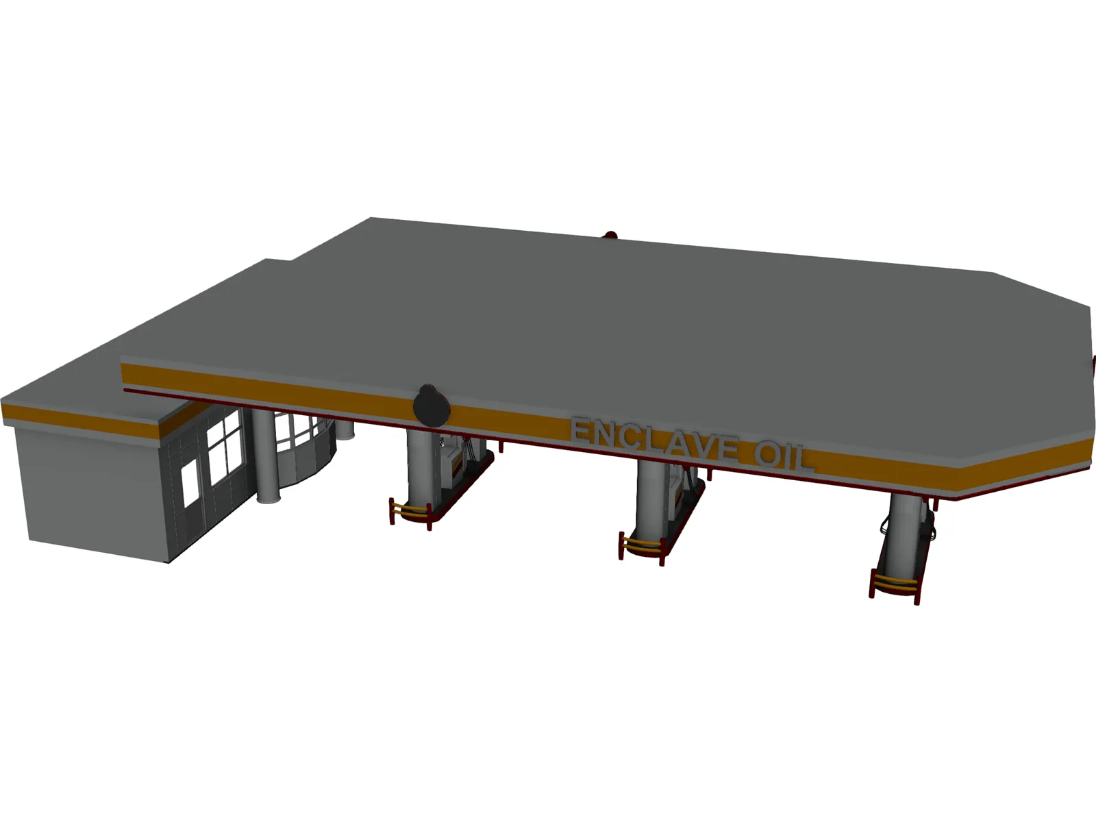 Gas Station 3D Model main preview