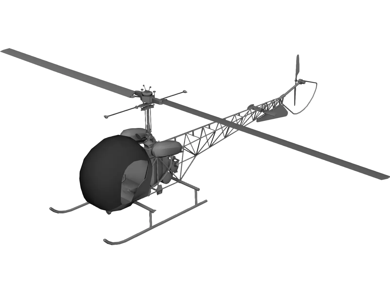 Bell 47 3D Model main preview