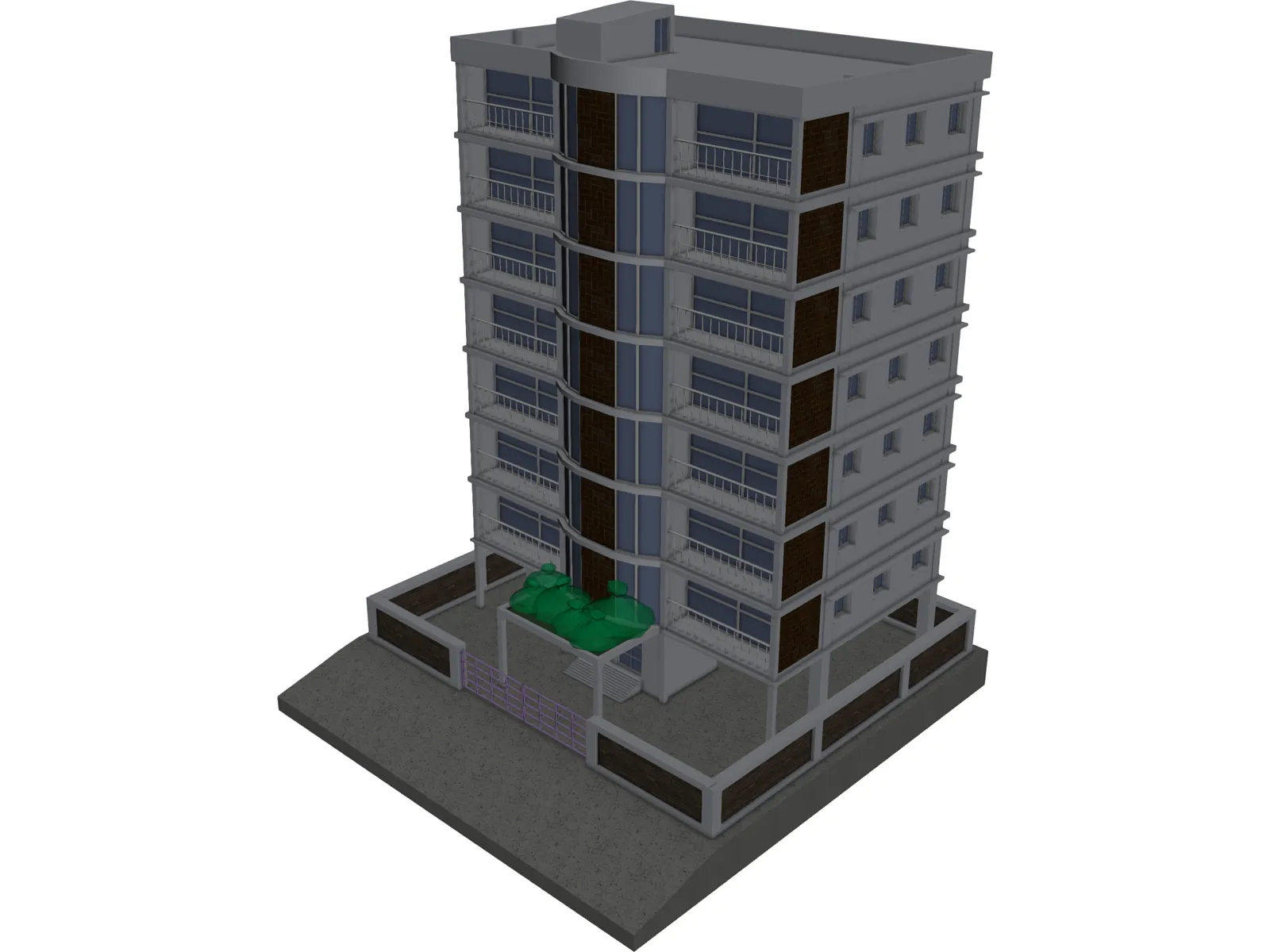 Apartment Building 3D Model main preview