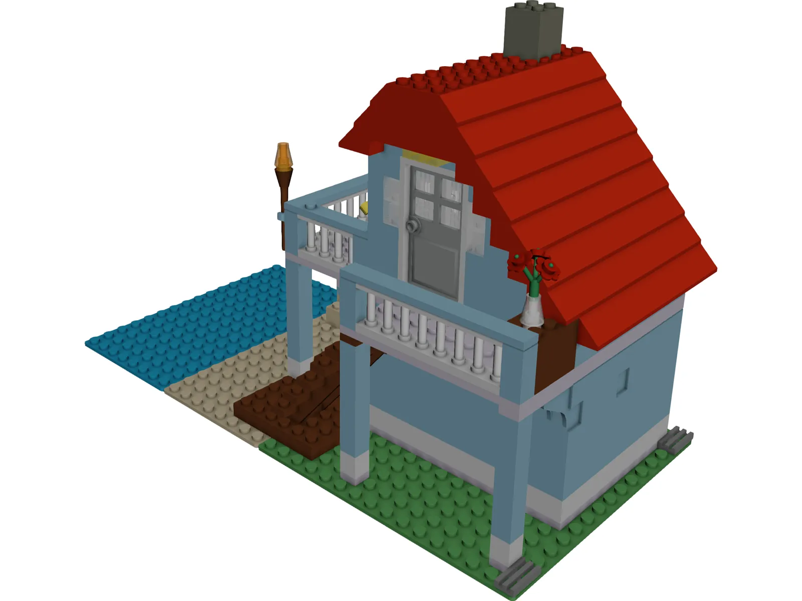 Strandhaus Lego 3D Model main preview